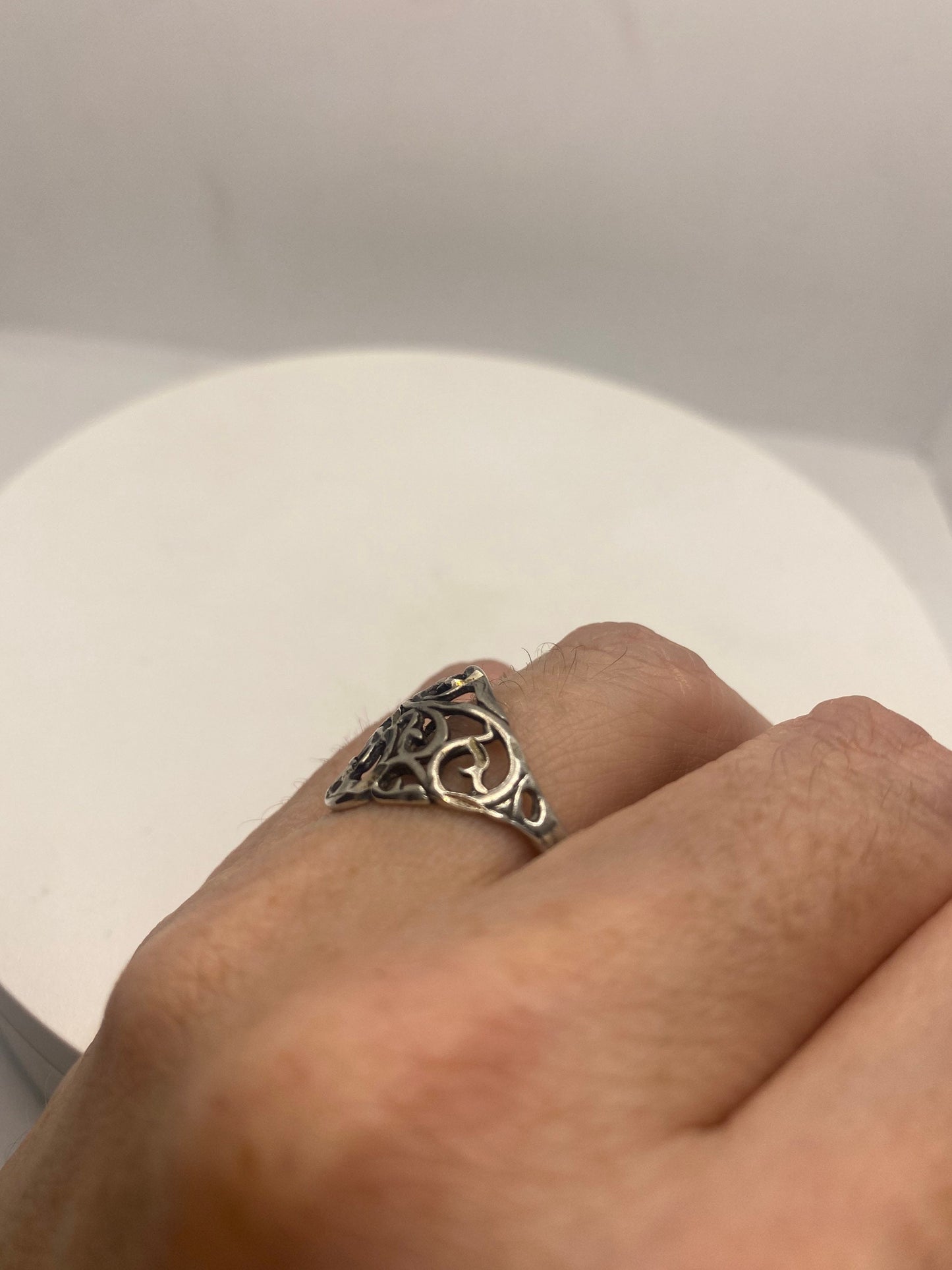 Vintage 925 Sterling Silver Filigree Ring