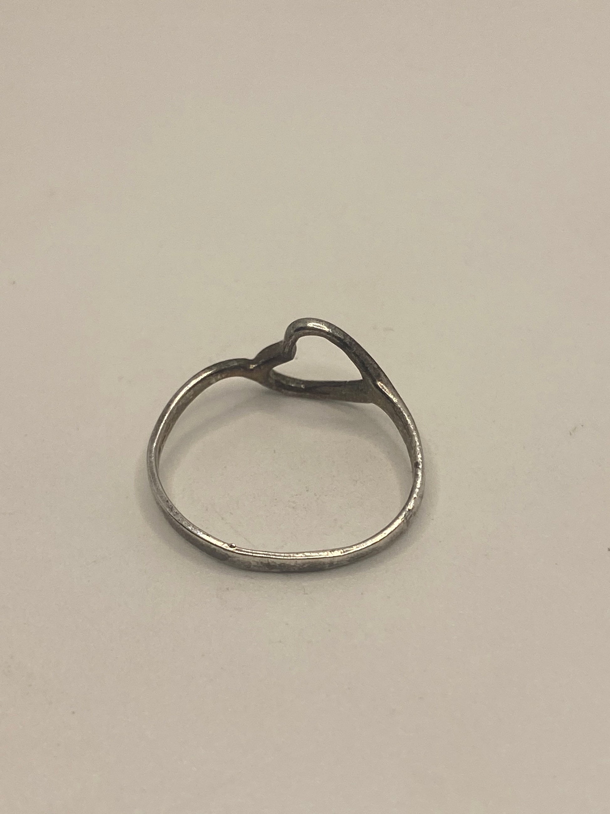 Vintage 925 Sterling Silver Heart Upper Knuckle Pinky Ring