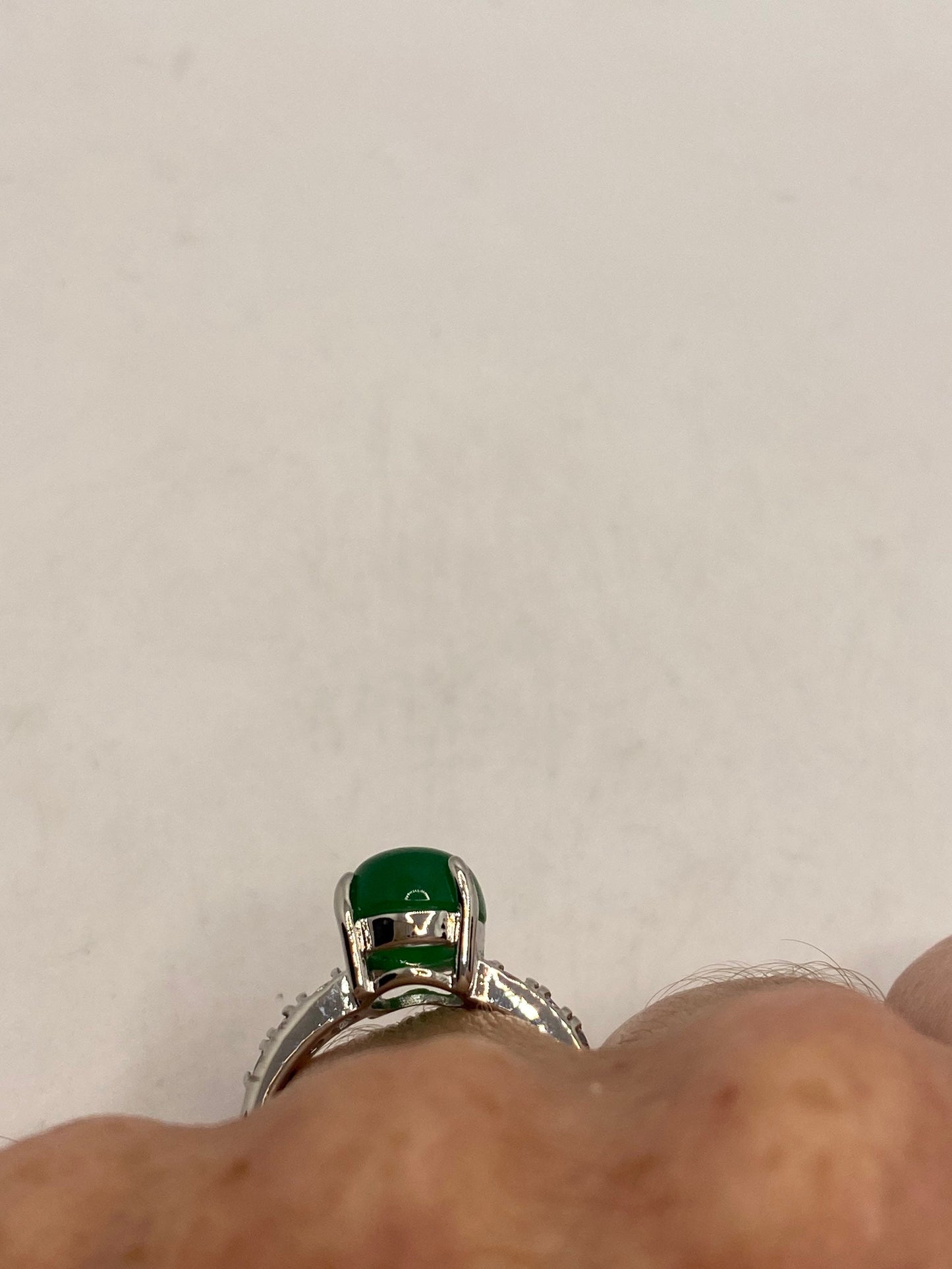 Vintage Lucky Green Nephrite Jade Ring