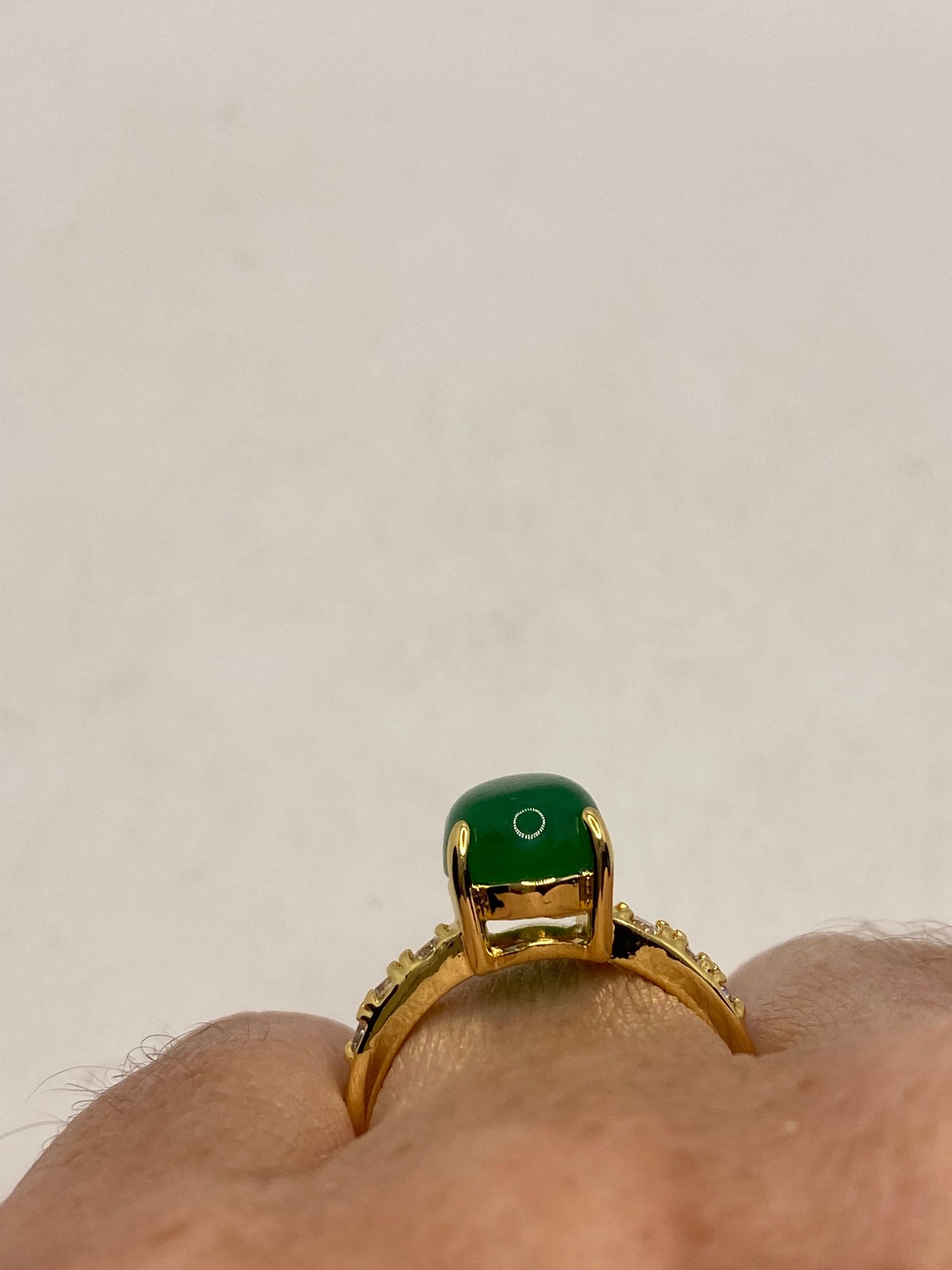 Vintage Lucky Green Nephrite Jade Ring