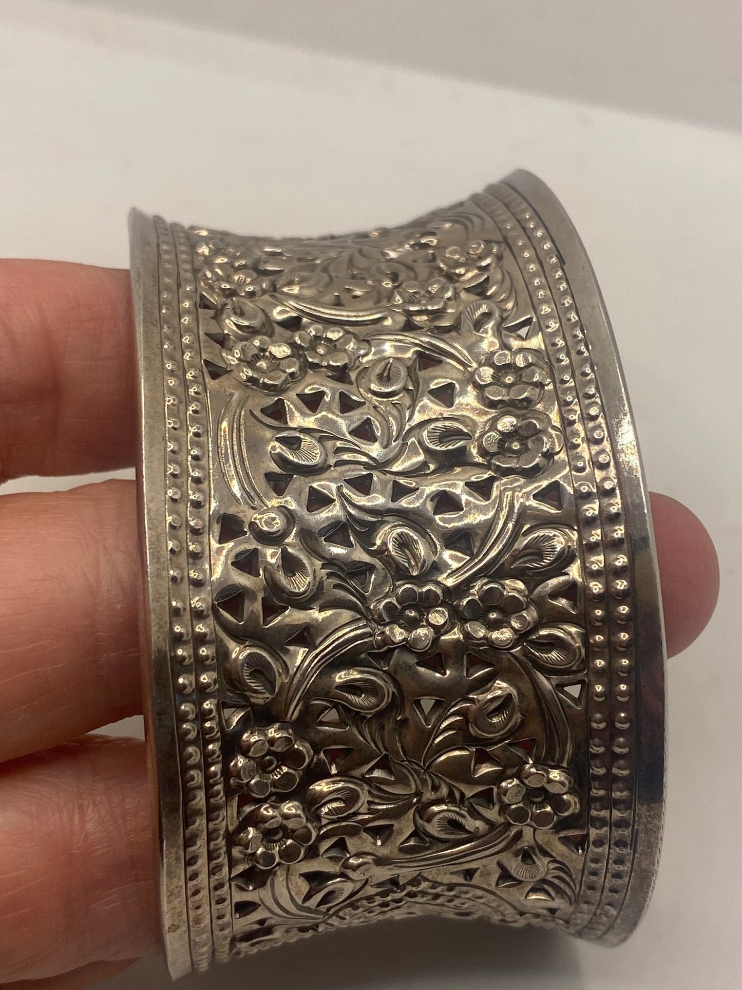 Vintage Bangle Cuff Bracelet 925 Sterling Silver