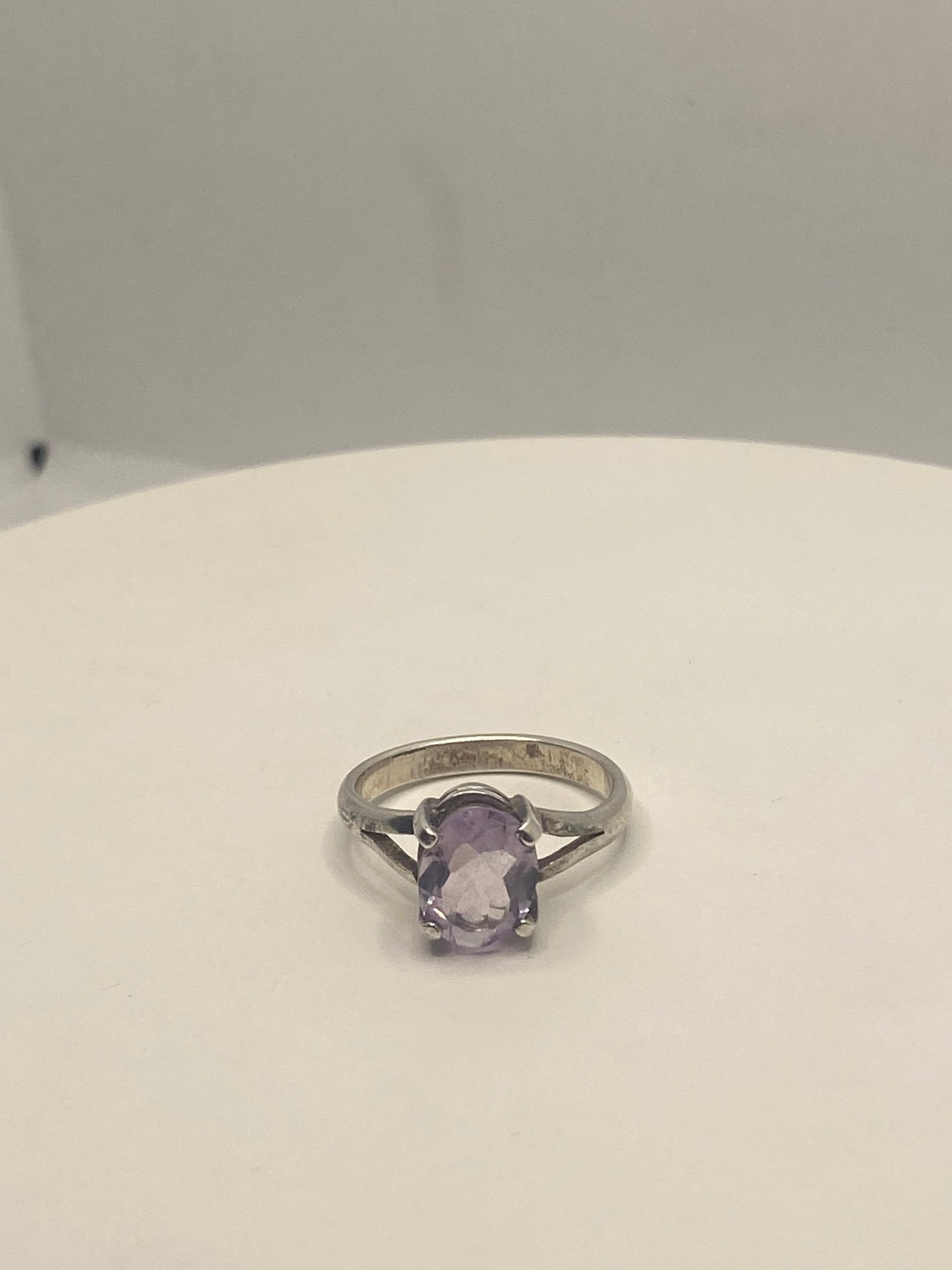 Vintage Purple Amethyst Ring 925 Sterling Silver Size 7.5