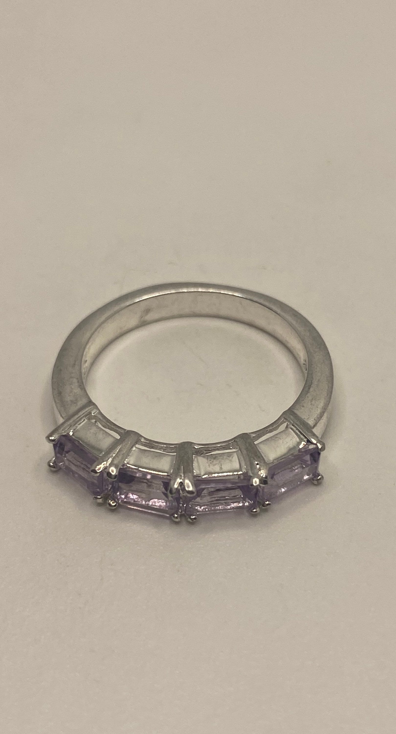 Vintage Purple Amethyst Ring 925 Sterling Silver Size 6