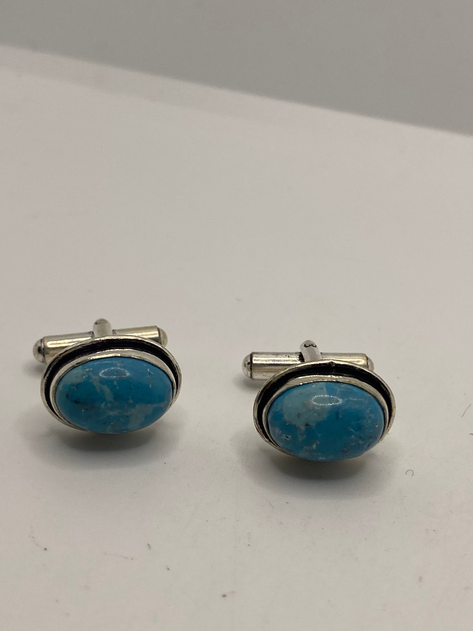 Vintage Blue Larimar Cuff Links