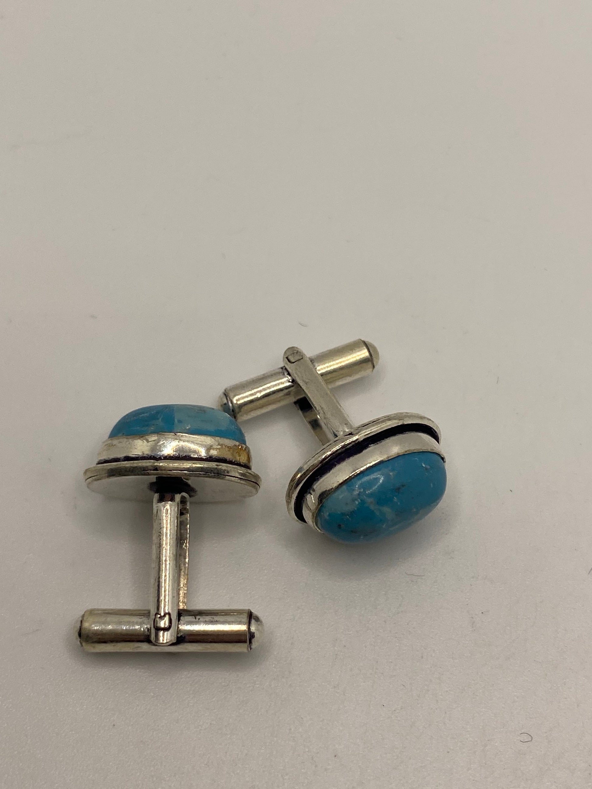 Vintage Blue Larimar Cuff Links