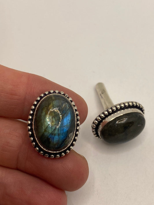 Vintage Blue Labradorite Cuff Links