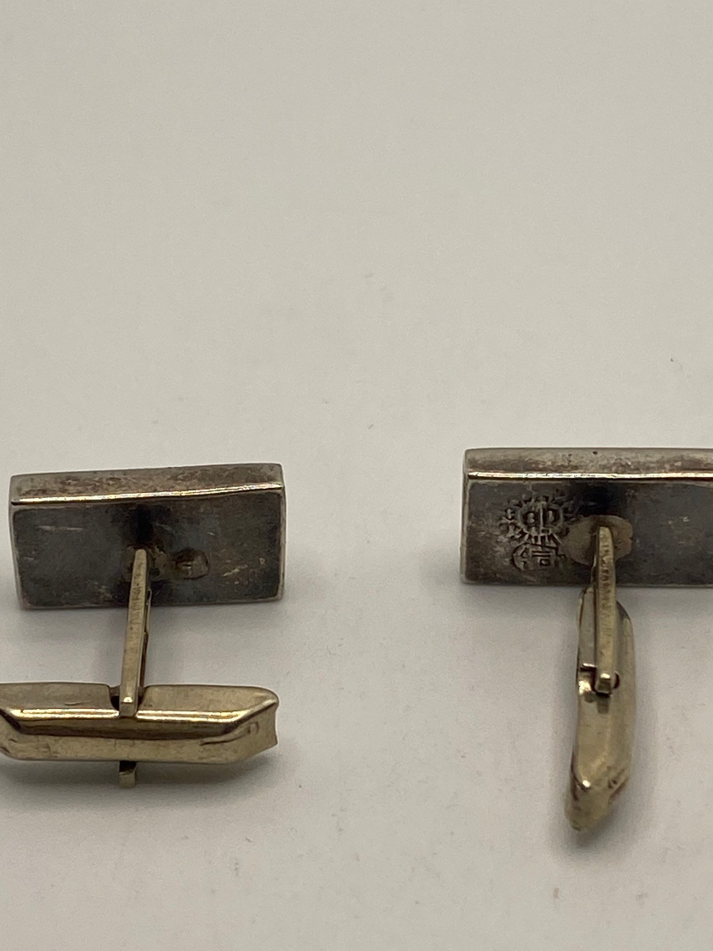 Vintage Abalone Cuff Links 925 Sterling Silver