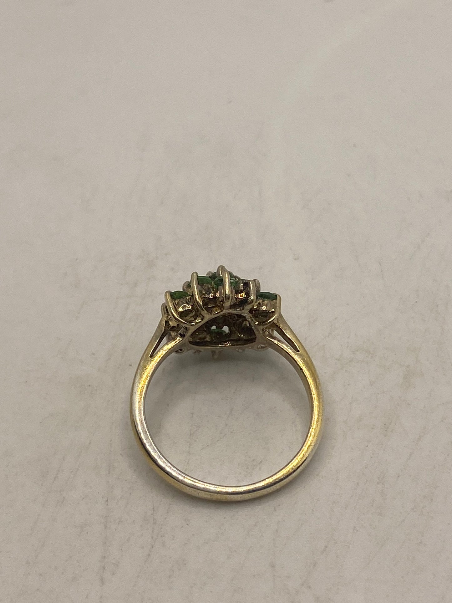 Vintage Handmade Genuine Green Peridot Filigree Setting 925 Sterling Silver Gothic Ring