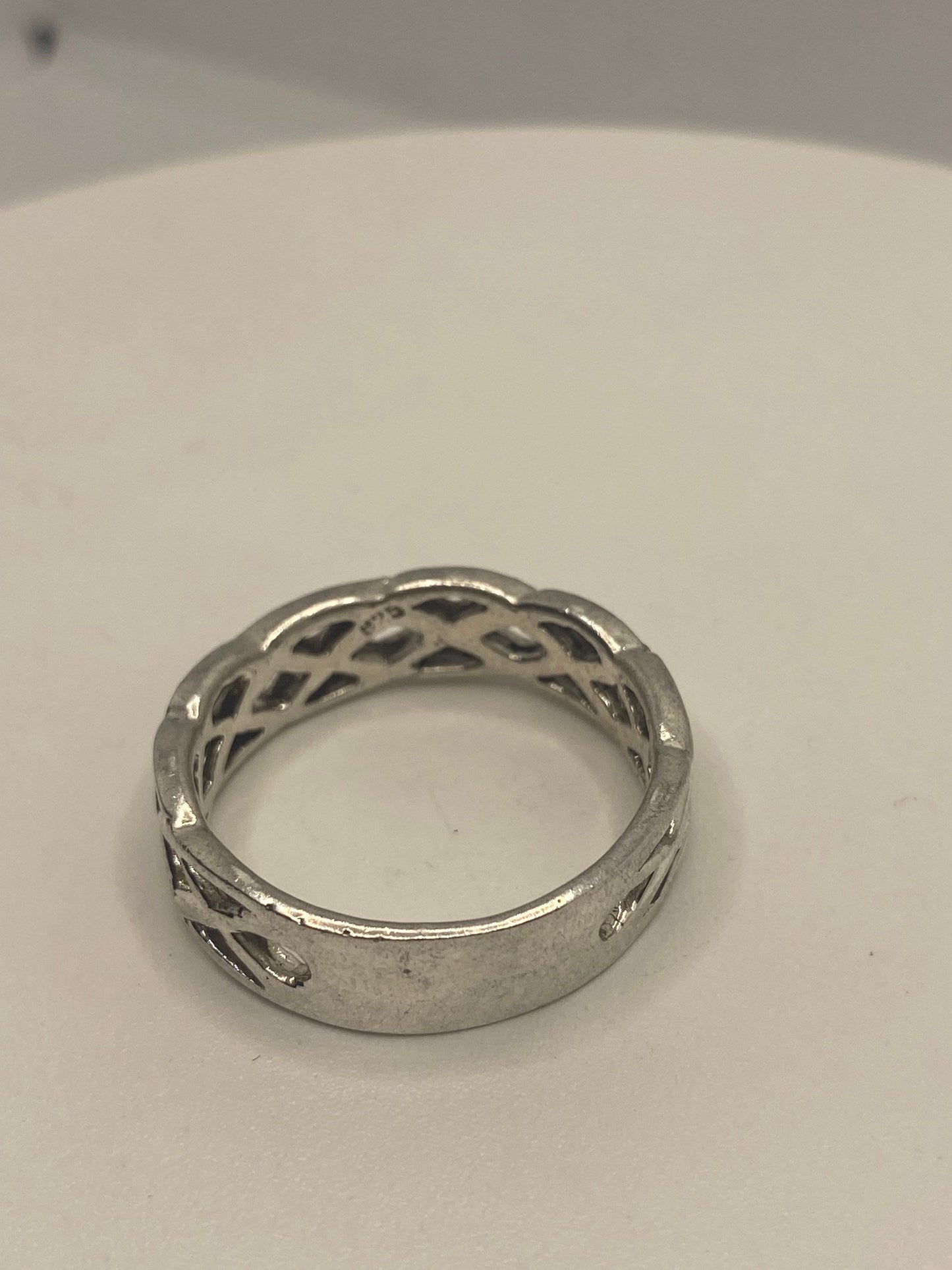 Vintage Wedding Thumb Band Ring 925 Sterling Silver Size 12.75