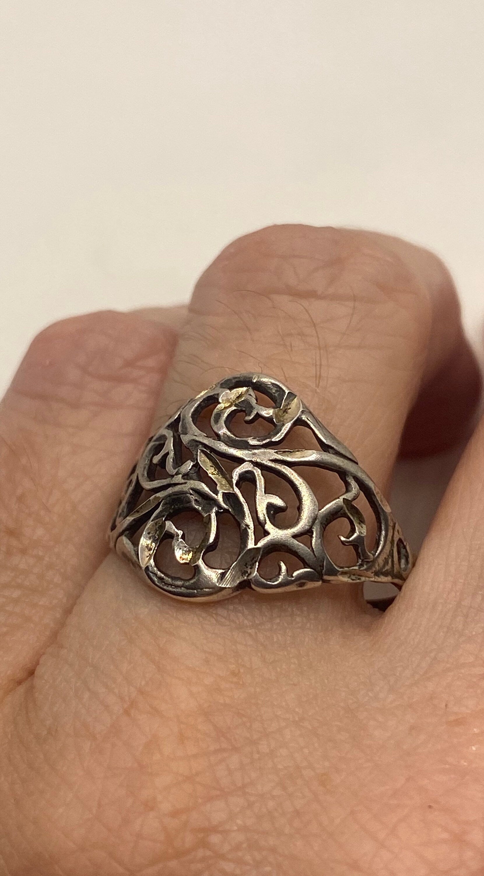 Vintage 925 Sterling Silver Filigree Ring