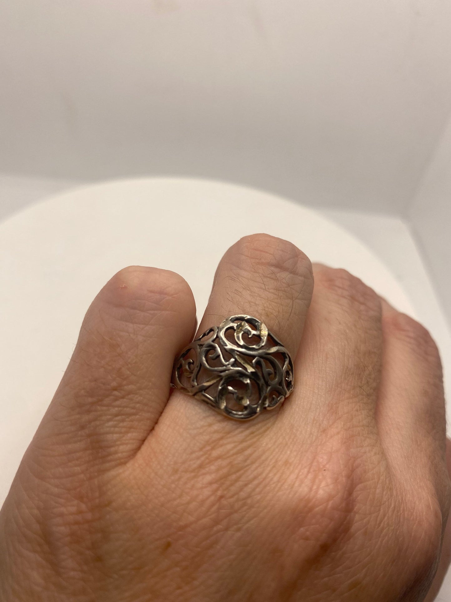 Vintage 925 Sterling Silver Filigree Ring