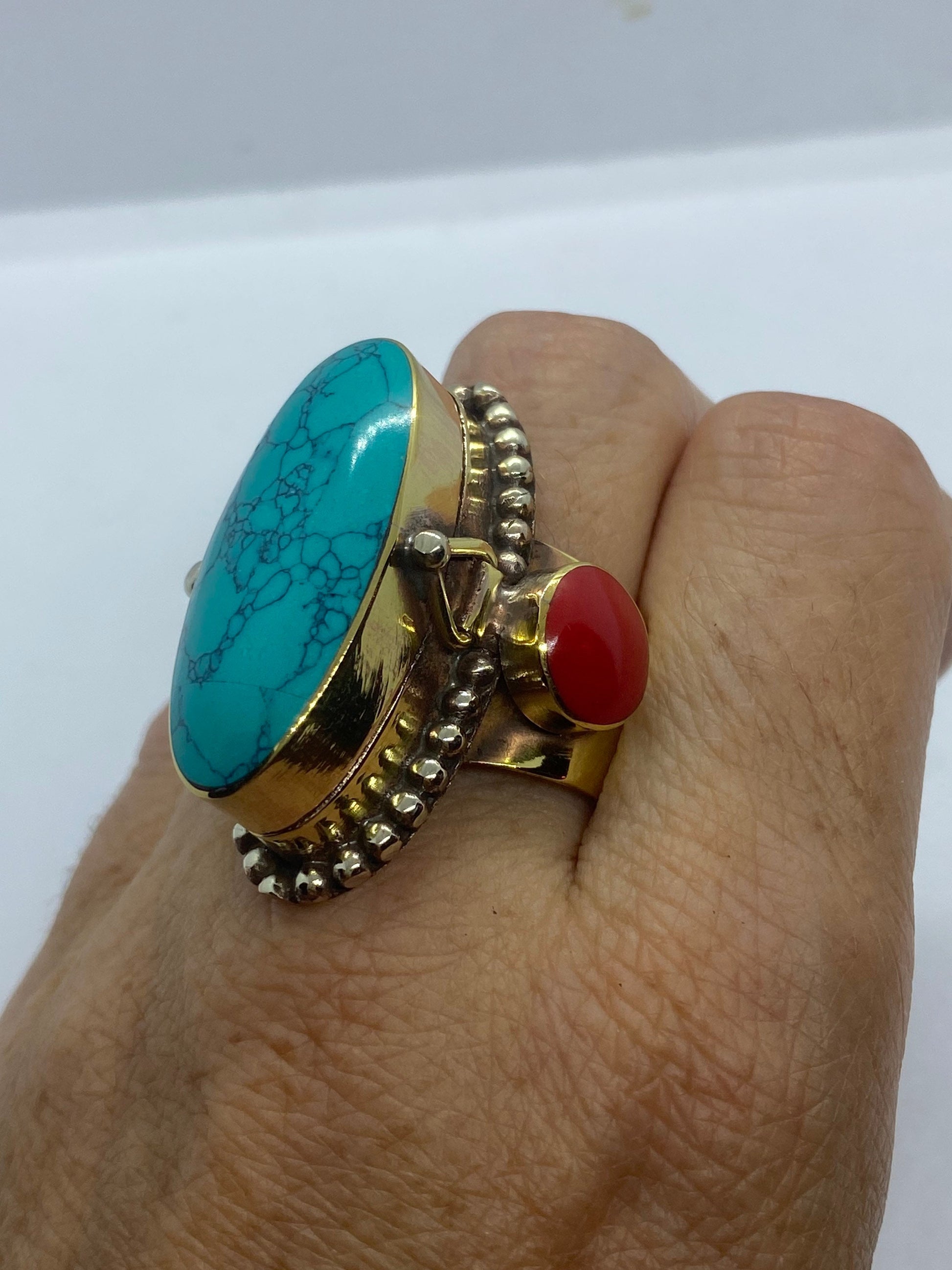 Vintage Poison Pillbox Ring Adjustable Bronze