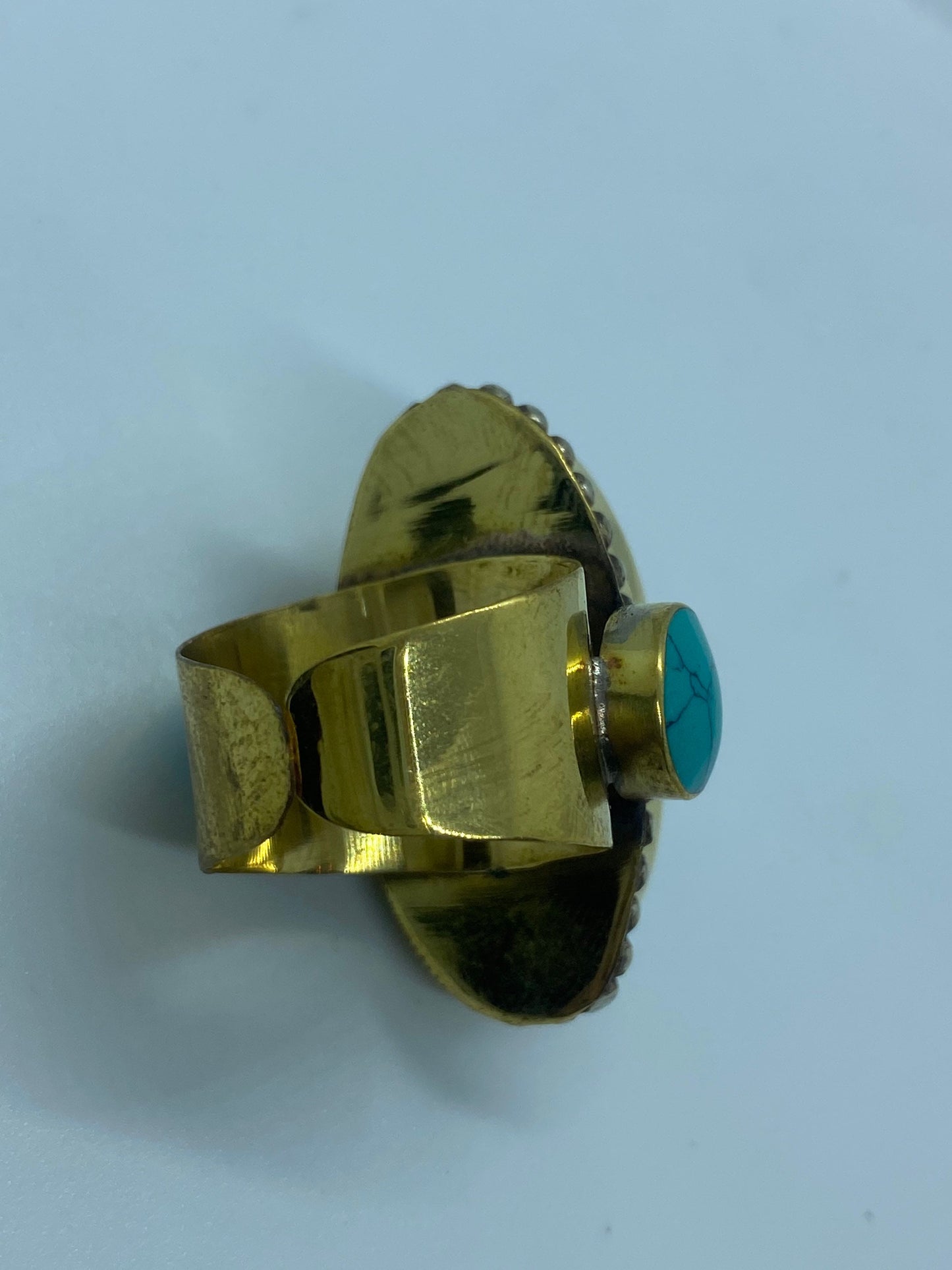 Vintage Poison Pillbox Ring Adjustable Bronze