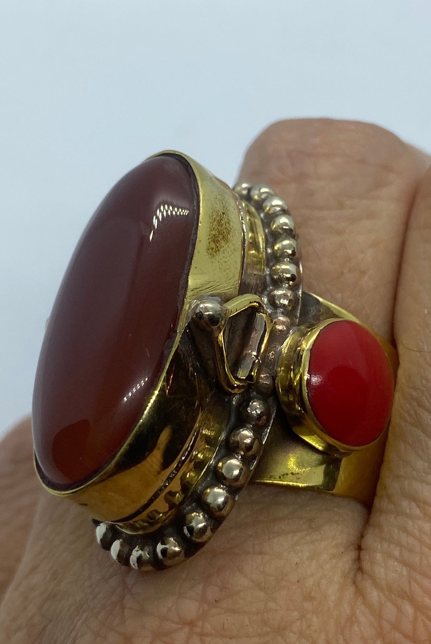 Vintage Poison Pillbox Ring Adjustable Bronze