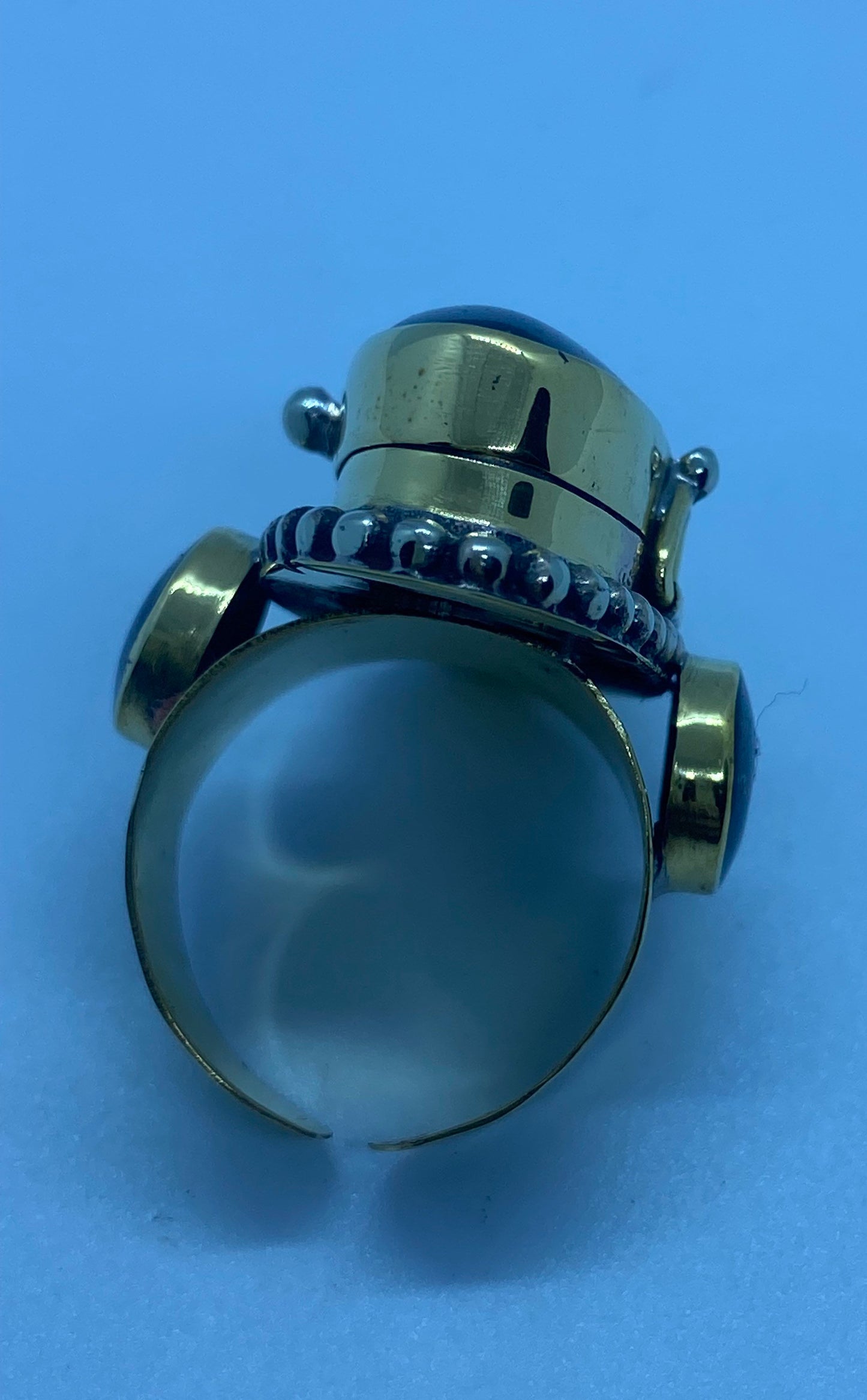 Vintage Poison Pillbox Ring Adjustable Bronze