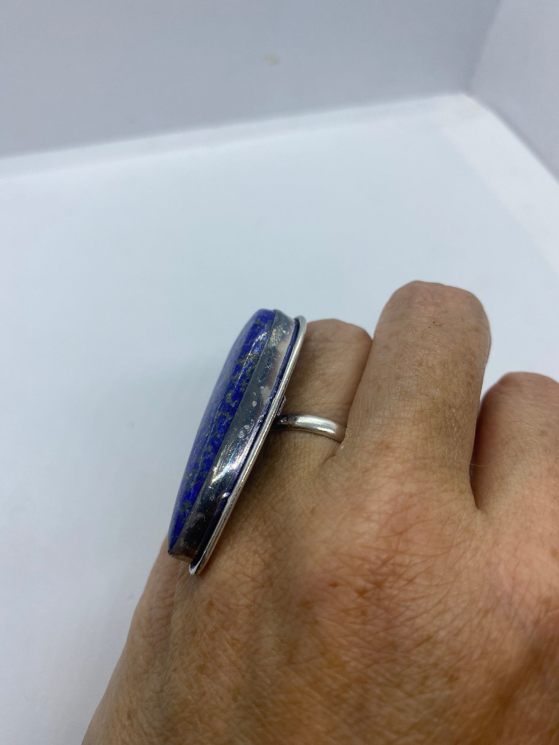Vintage Blue Genuine Lapis Lazuli Ring Size 7