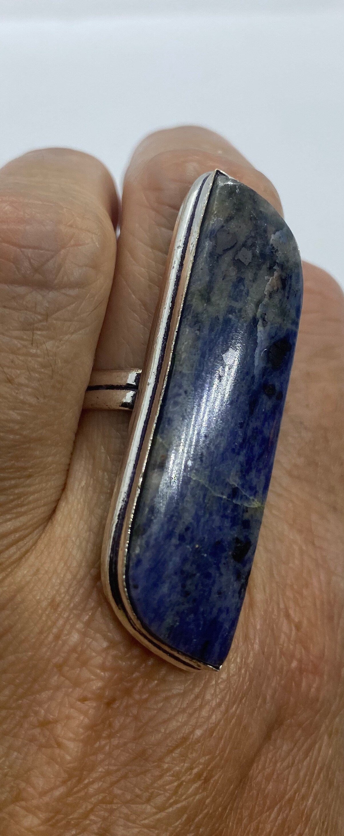 Vintage Blue Genuine Lapis Lazuli Ring Size 8