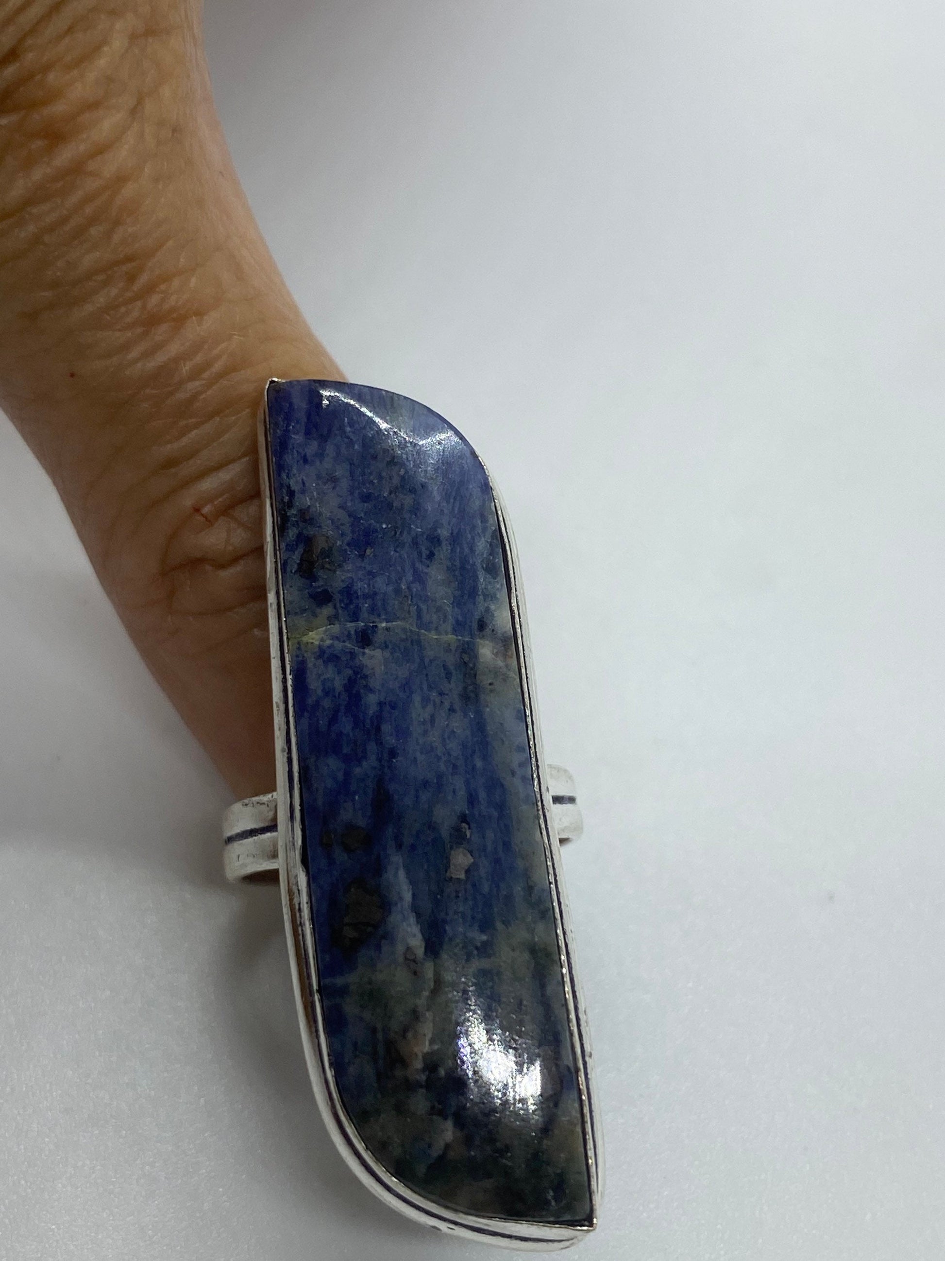 Vintage Blue Genuine Lapis Lazuli Ring Size 8