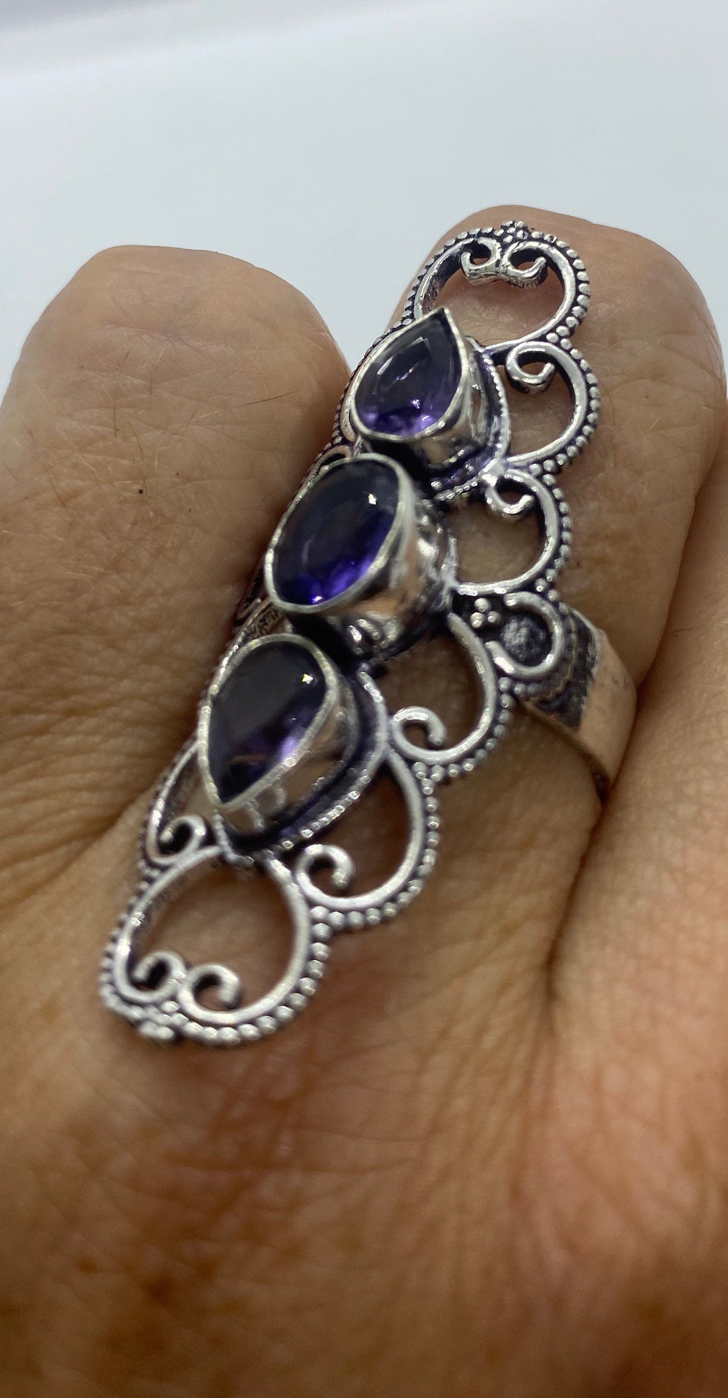 Vintage Genuine Purple Amethyst Cocktail Ring