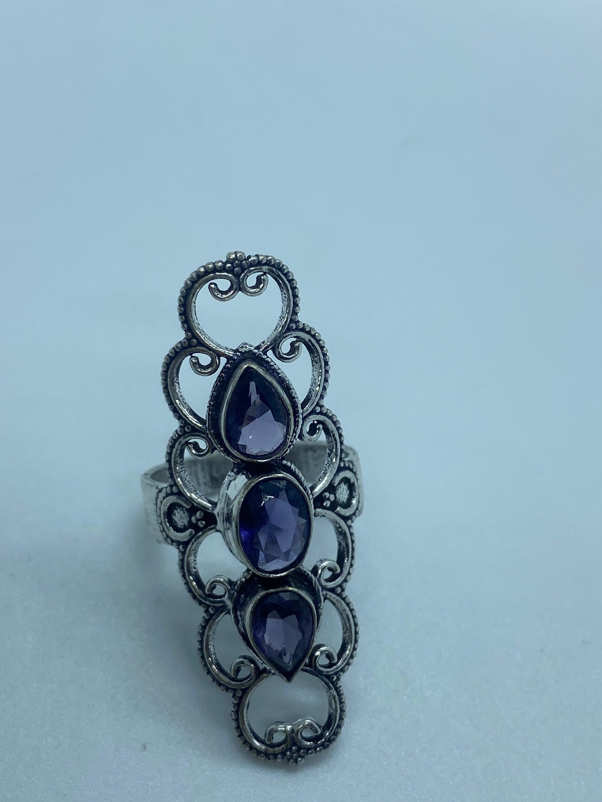 Vintage Genuine Purple Amethyst Cocktail Ring