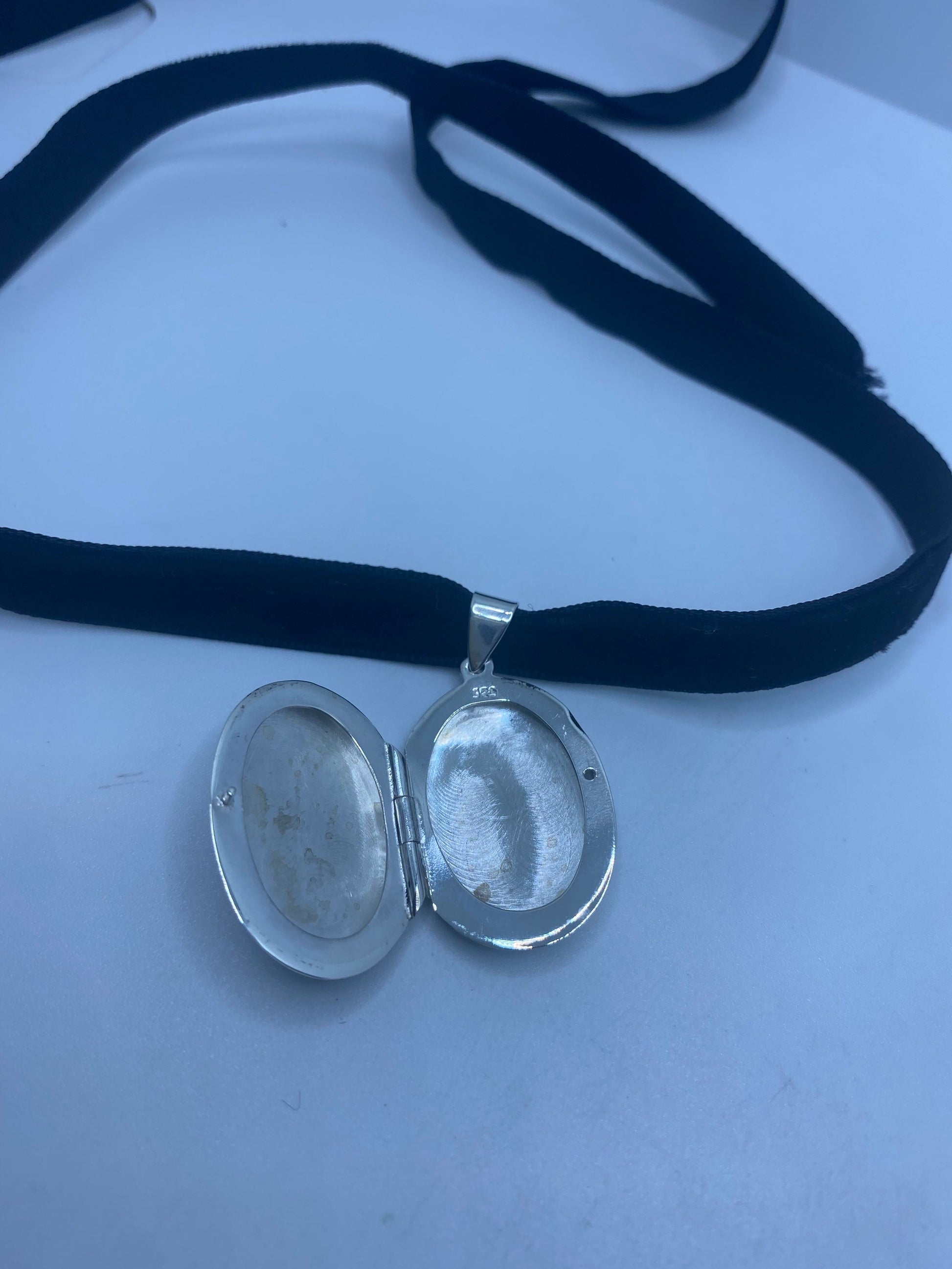 Vintage Tree of Life Locket Choker 925 Sterling Silver necklace