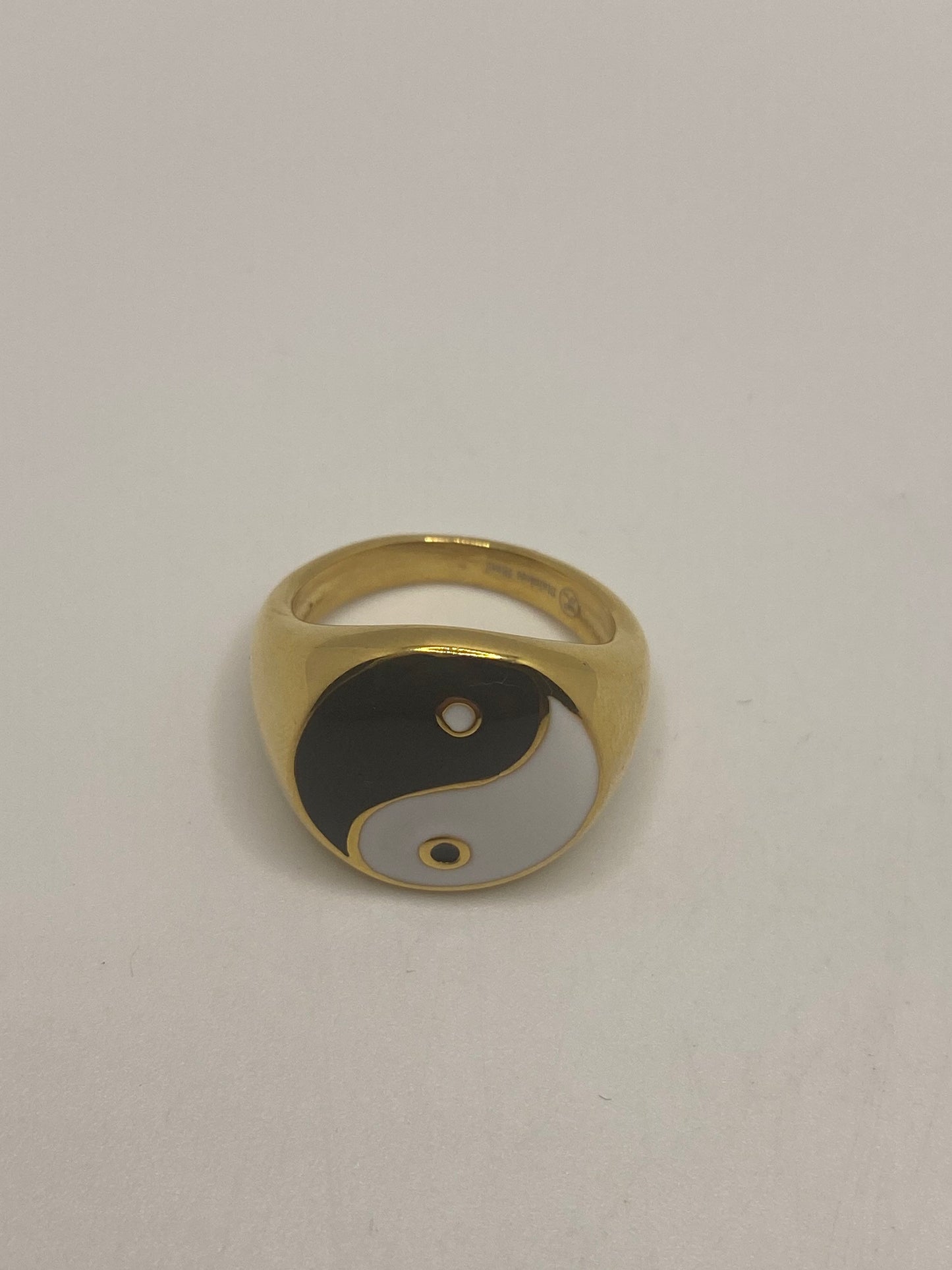 Vintage Gothic Yin Yang Gold Stainless Mens Ring
