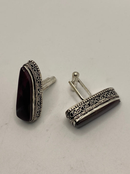 Vintage Raw Ruby Cuff Links