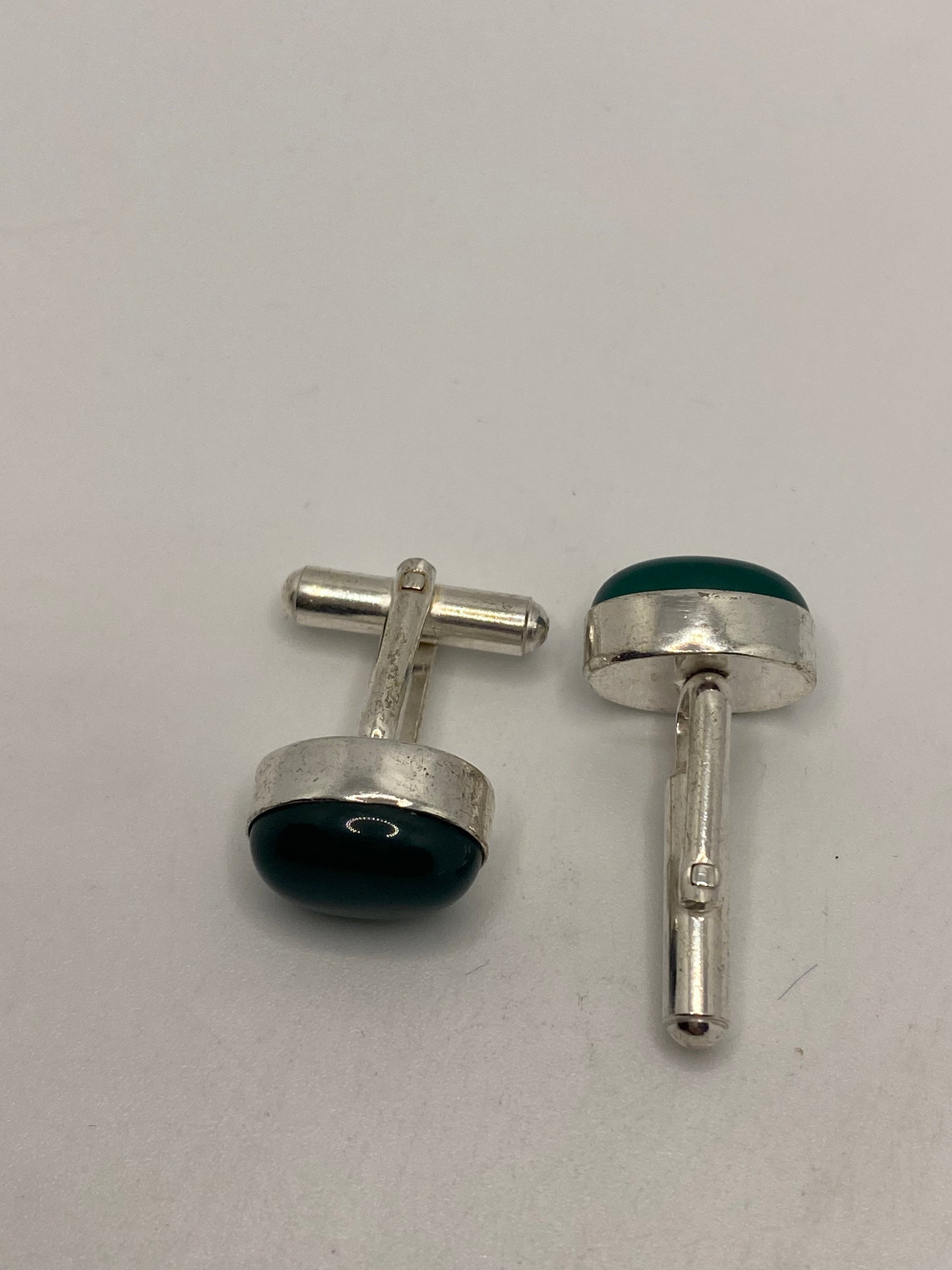 Vintage Green Onyx Cuff Links