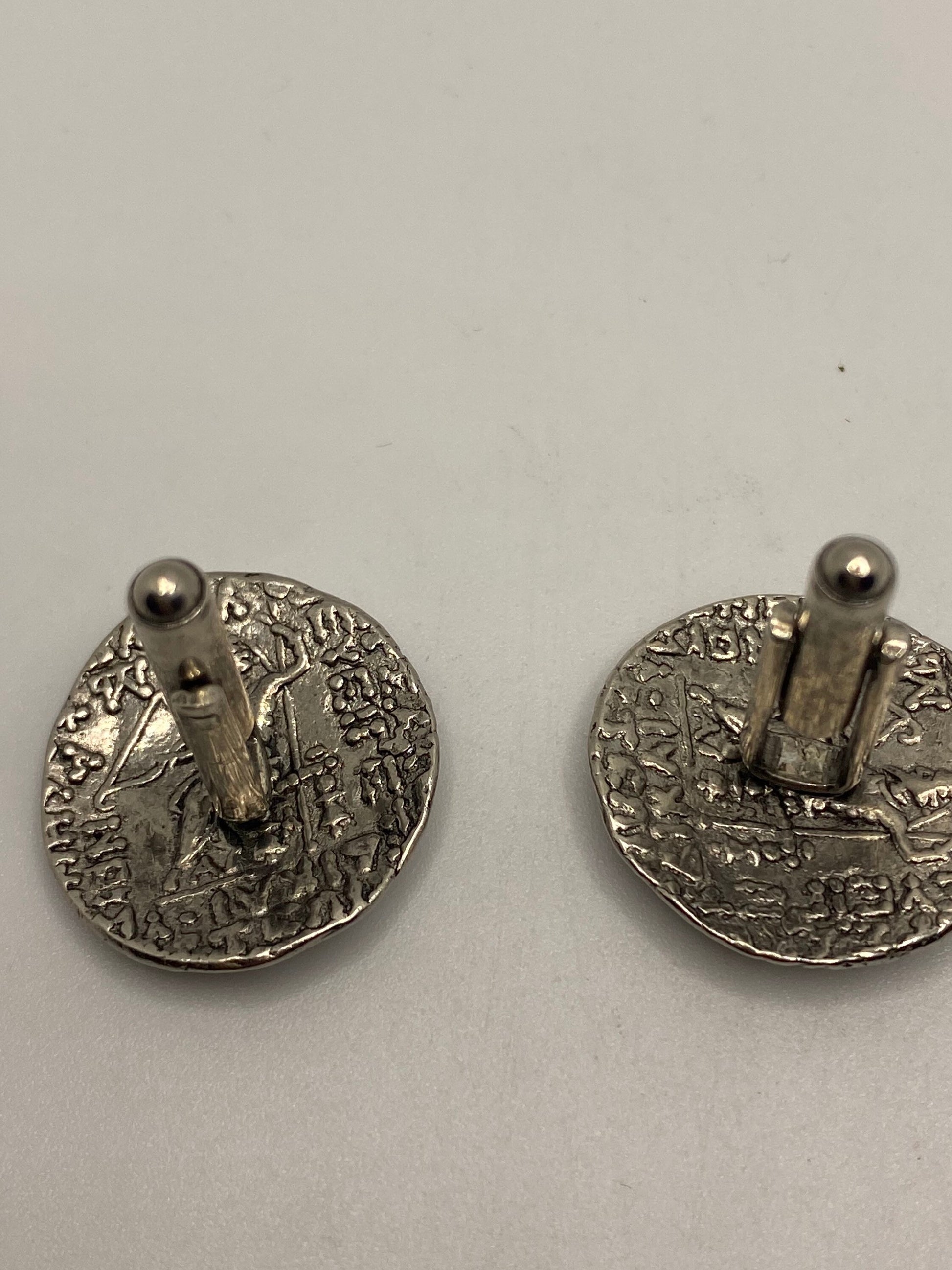 Vintage Coin Cuff Links 925 Sterling Silver