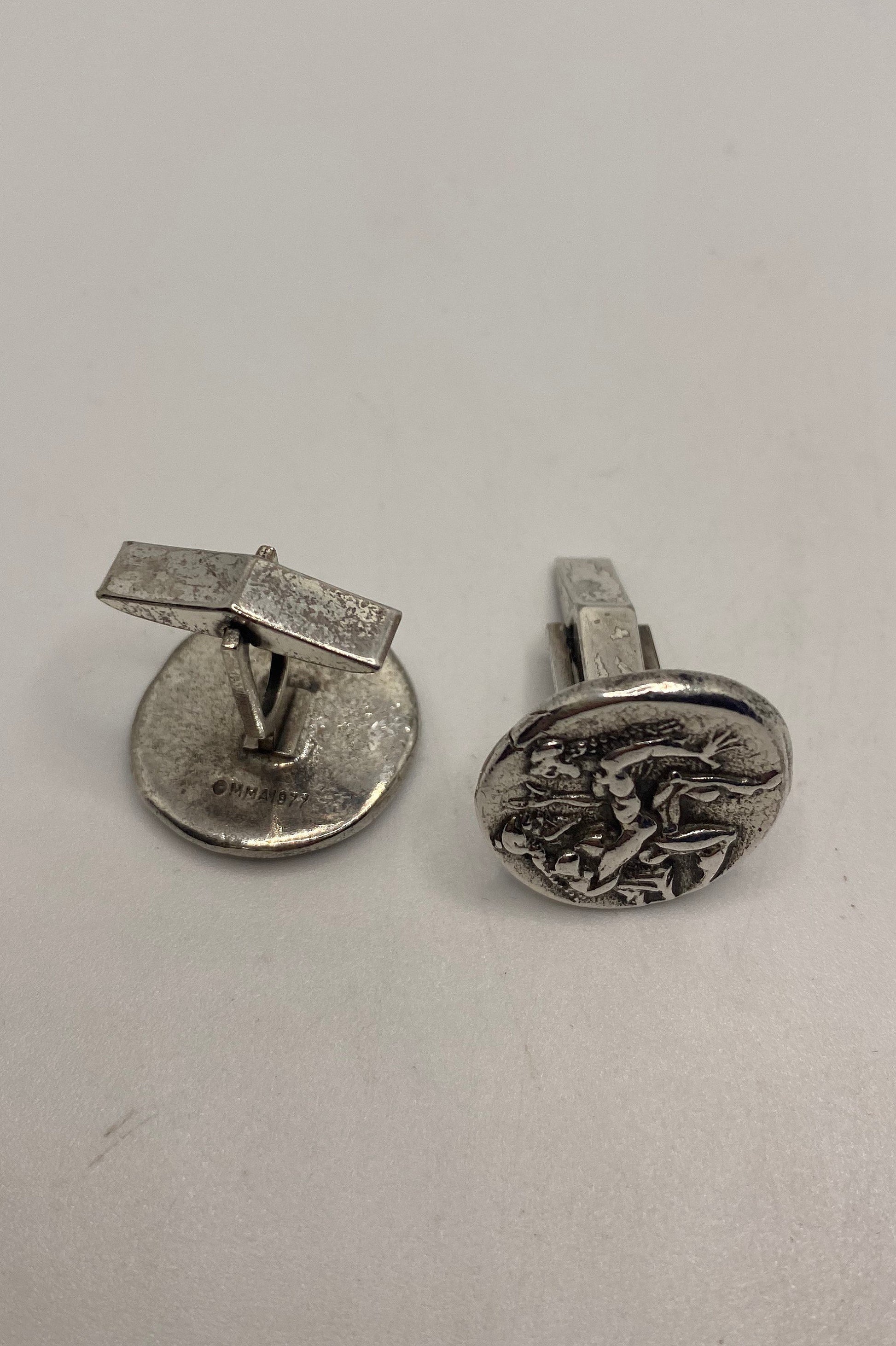 Vintage Coin Cuff Links 925 Sterling Silver