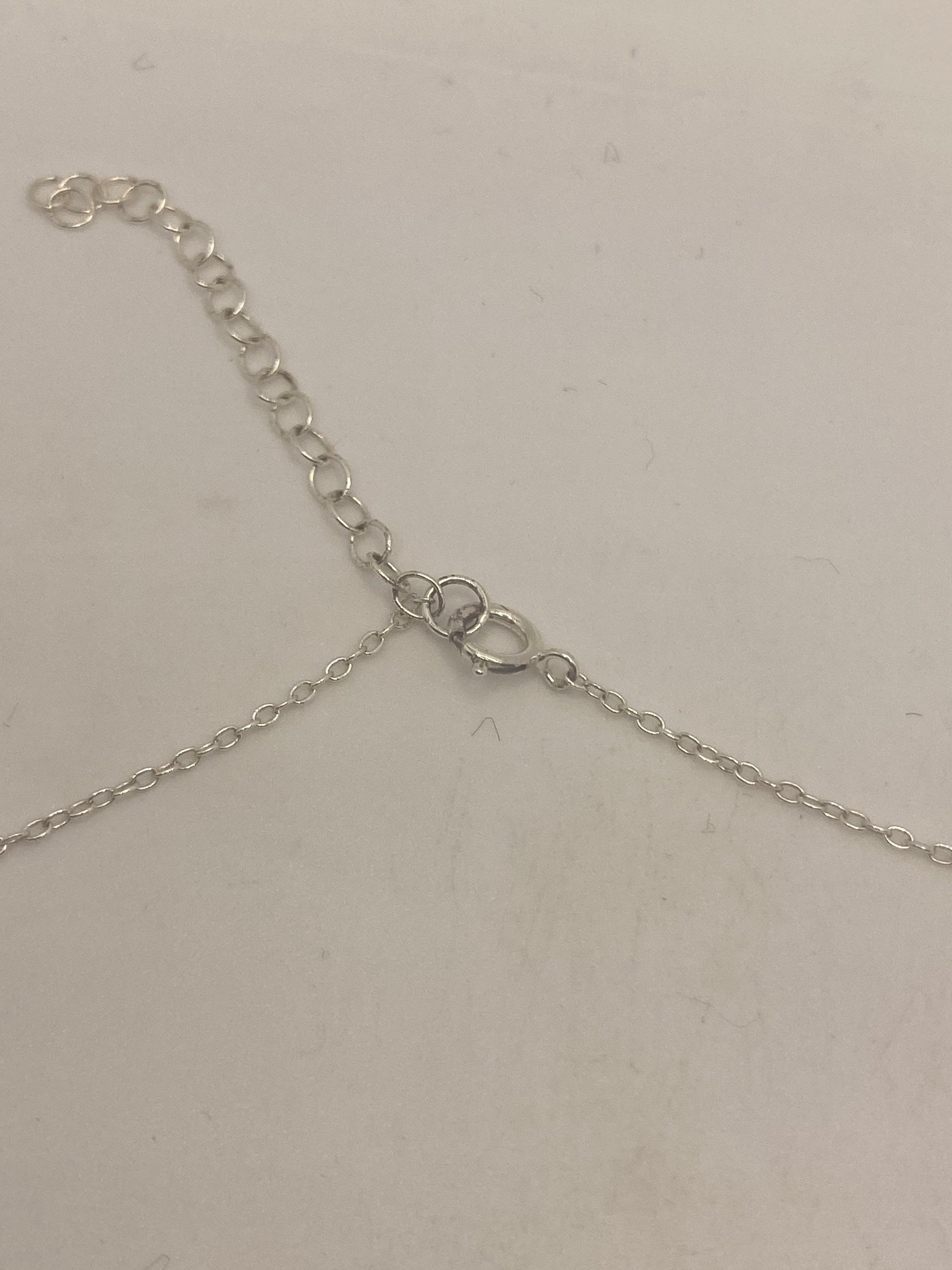 Vintage moon and star Amulet 925 Sterling Silver Choker Pendant