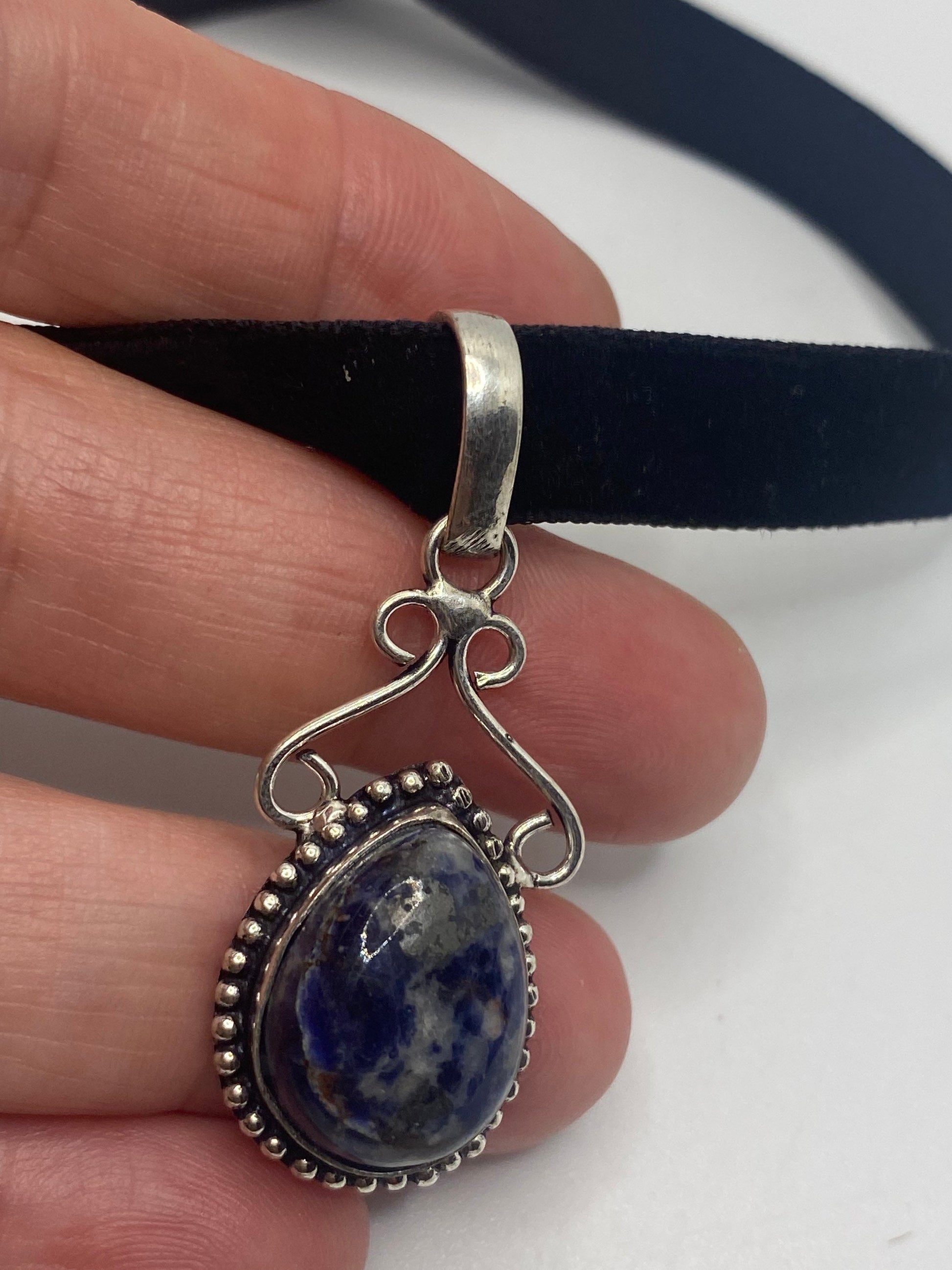 Vintage Blue Lapis Choker Necklace