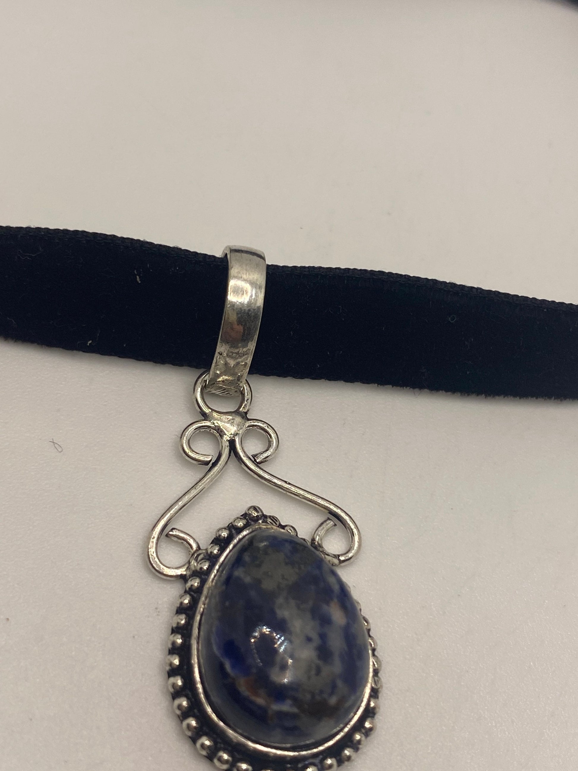 Vintage Blue Lapis Choker Necklace