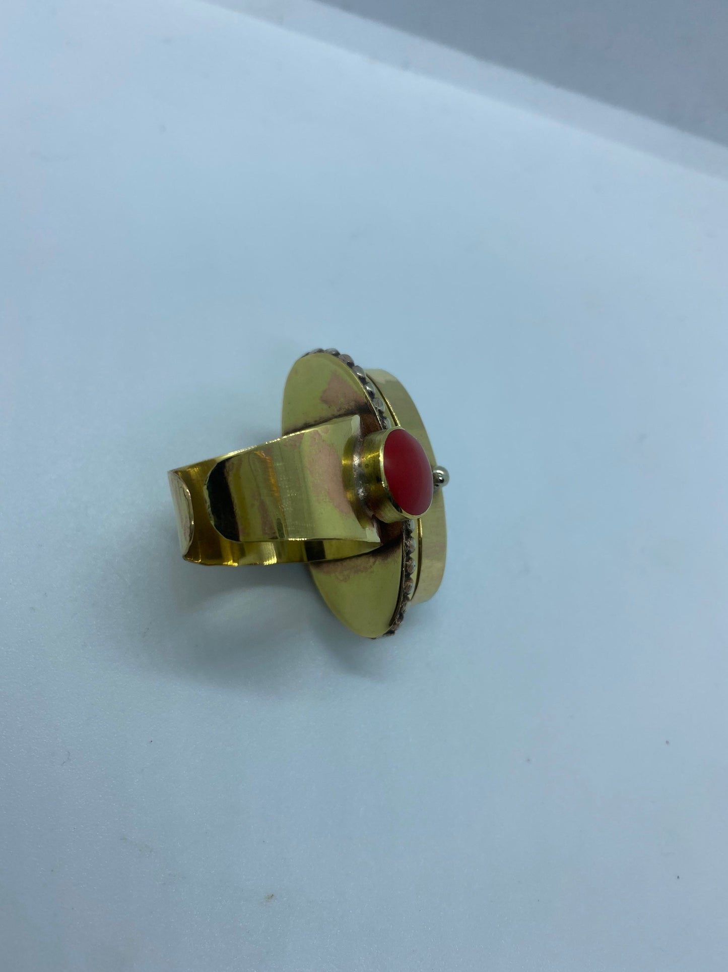 Vintage Poison Pillbox Ring Adjustable Bronze