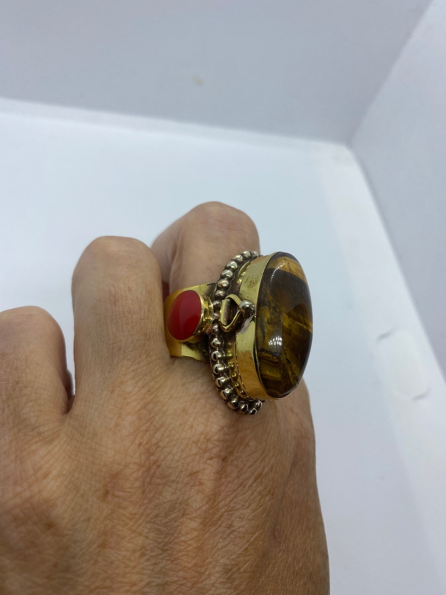 Vintage Poison Pillbox Ring Adjustable Bronze