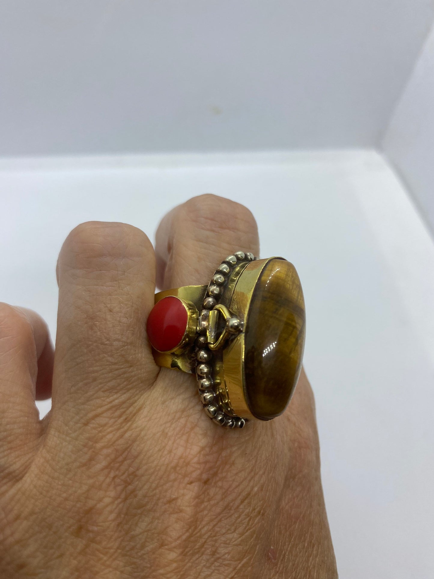 Vintage Poison Pillbox Ring Adjustable Bronze