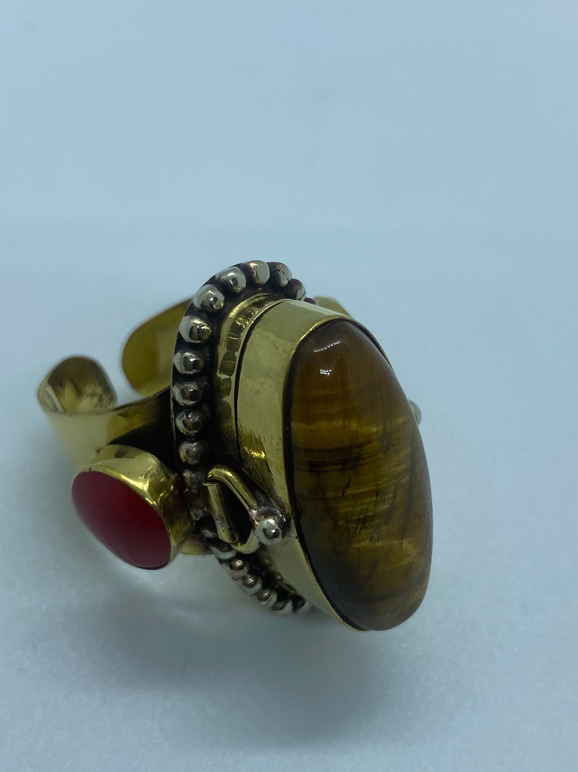 Vintage Poison Pillbox Ring Adjustable Bronze