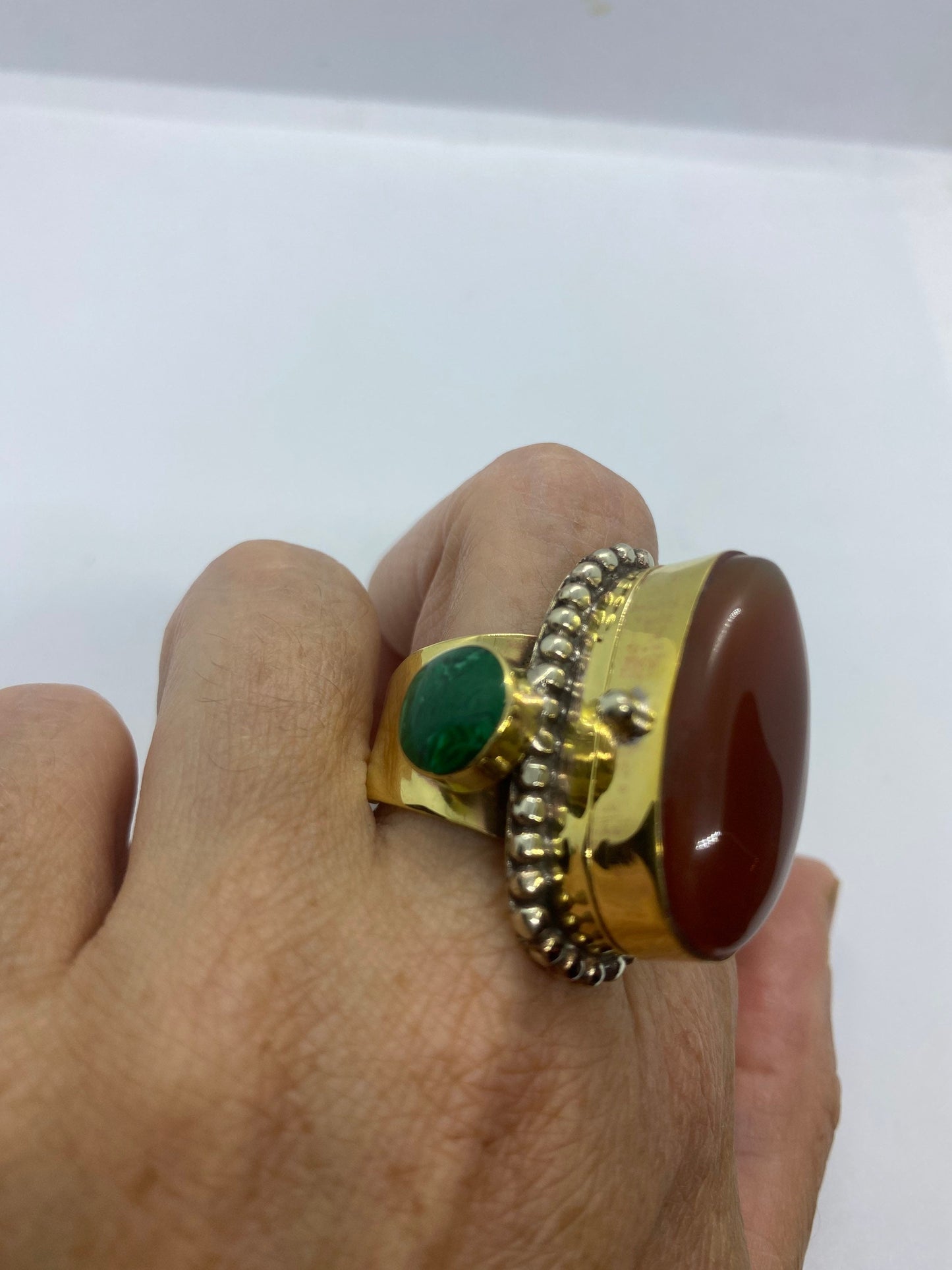 Vintage Poison Pillbox Ring Adjustable Bronze