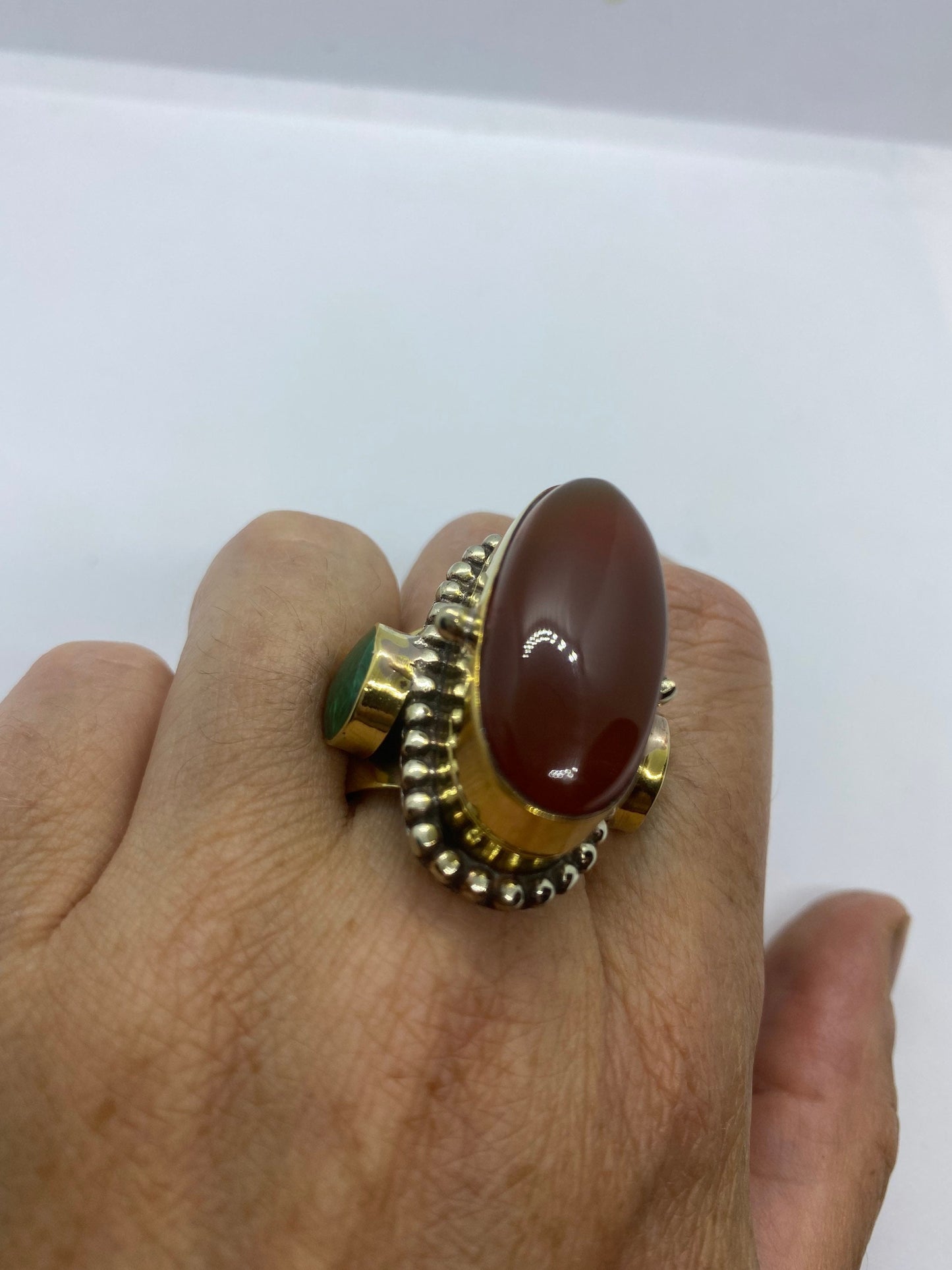 Vintage Poison Pillbox Ring Adjustable Bronze