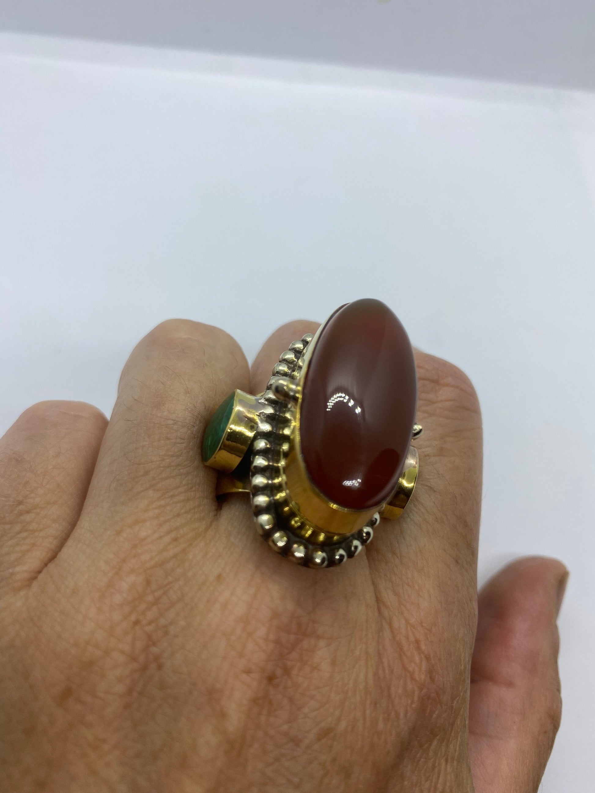 Vintage Poison Pillbox Ring Adjustable Bronze