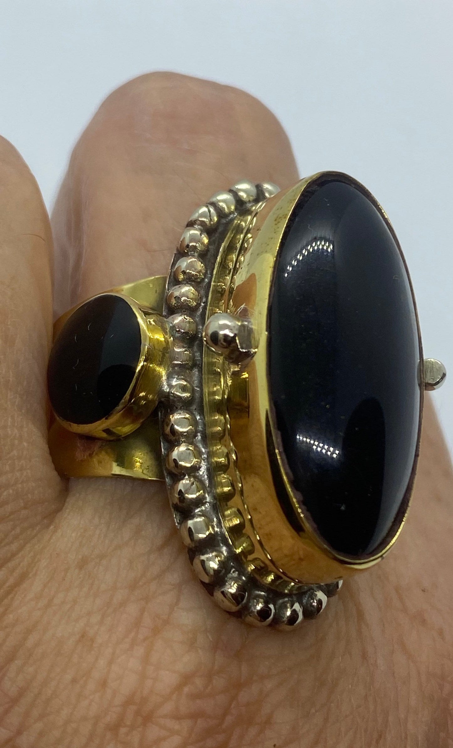 Vintage Poison Pillbox Ring Adjustable Bronze