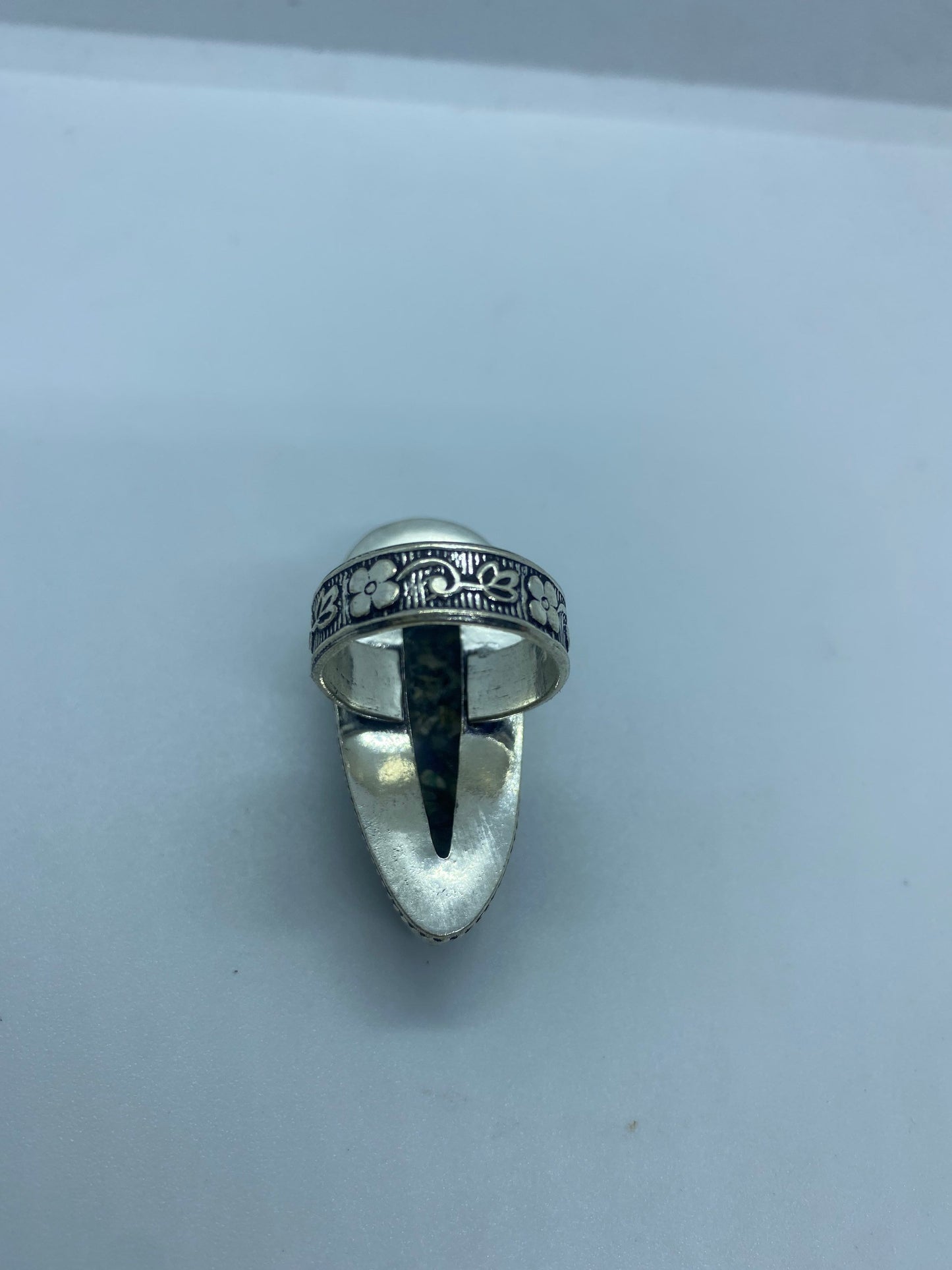 Vintage Opal Silver Inlay Ring