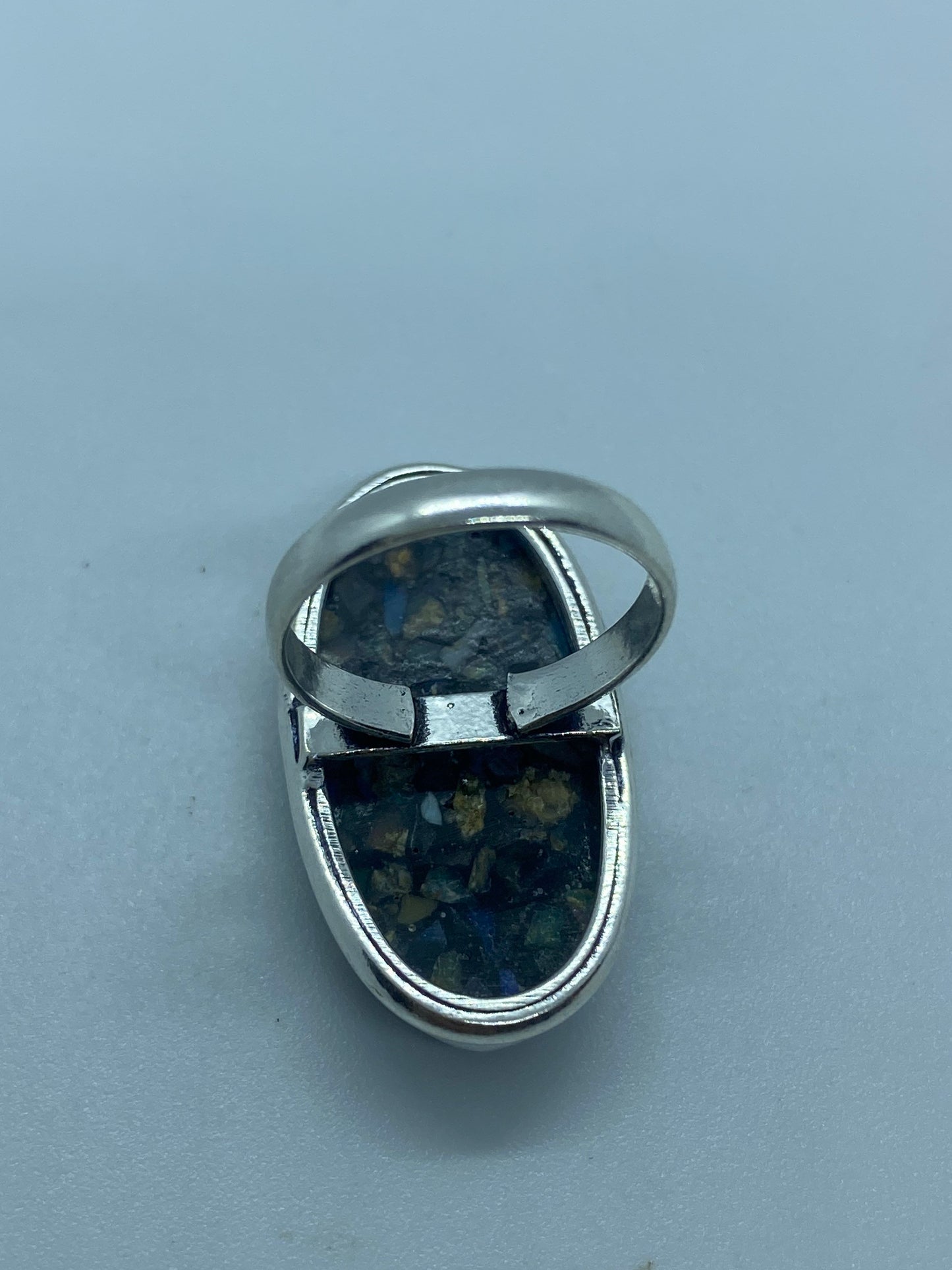 Vintage Opal Silver Inlay Ring