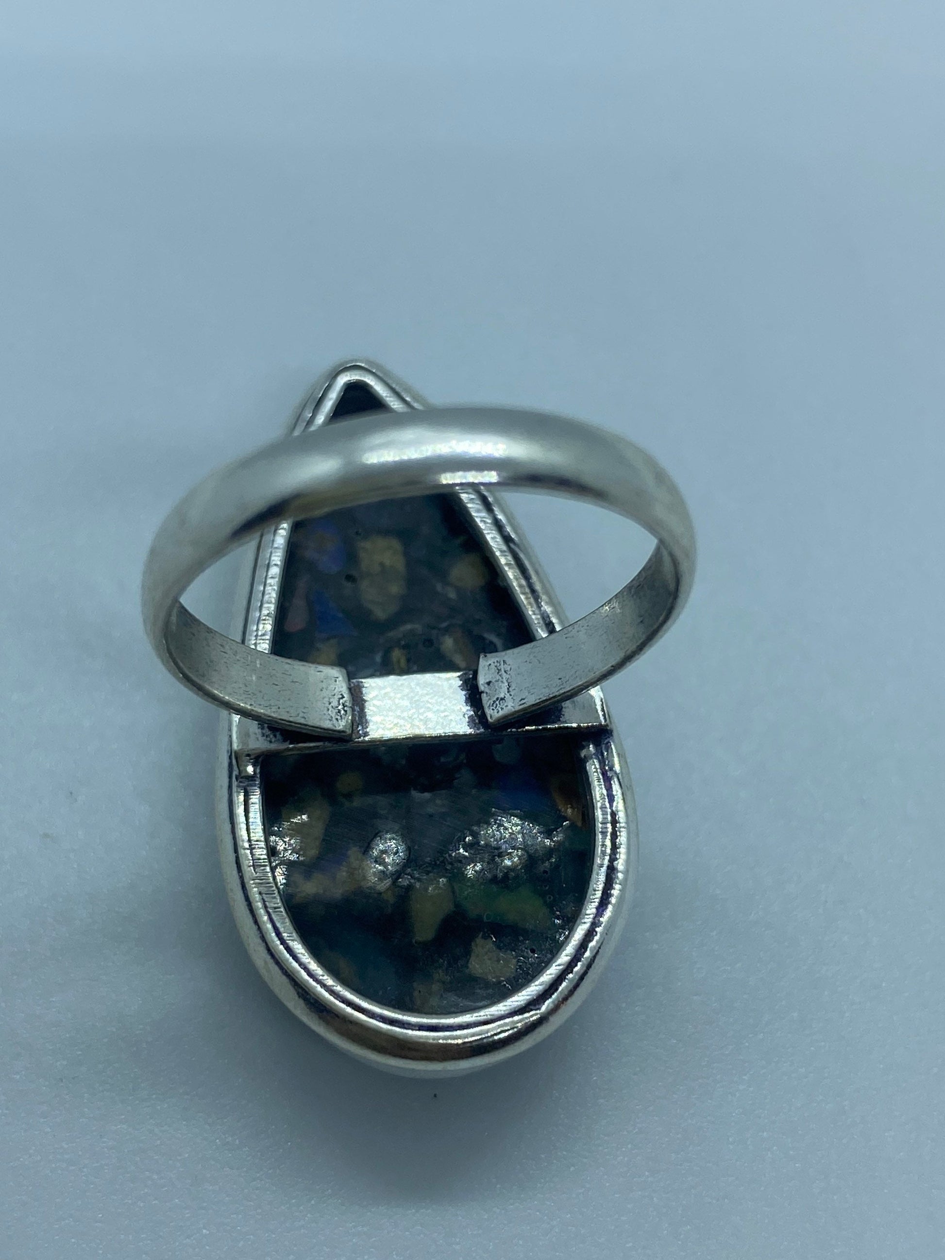 Vintage Opal Silver Inlay Ring