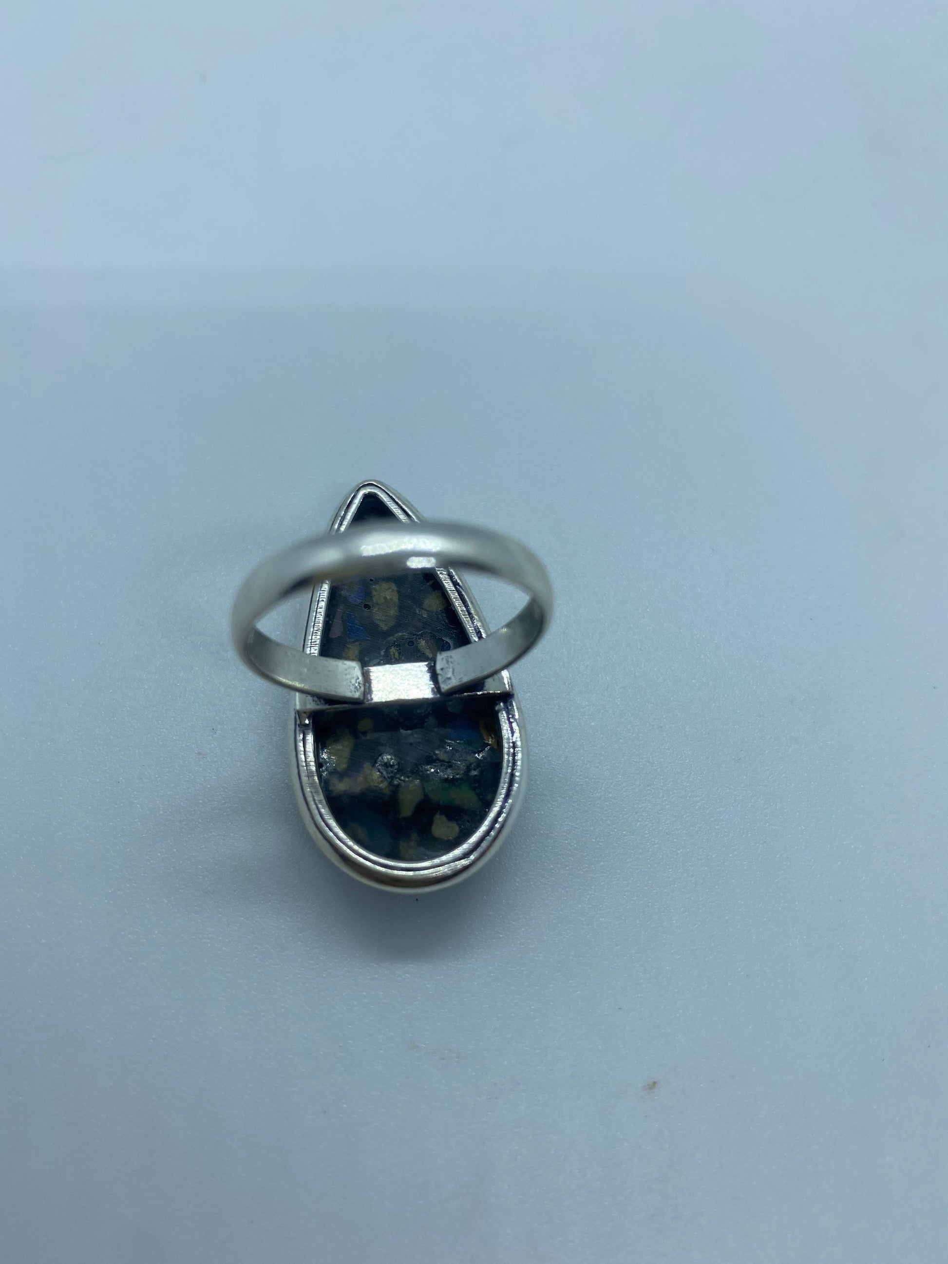 Vintage Opal Silver Inlay Ring