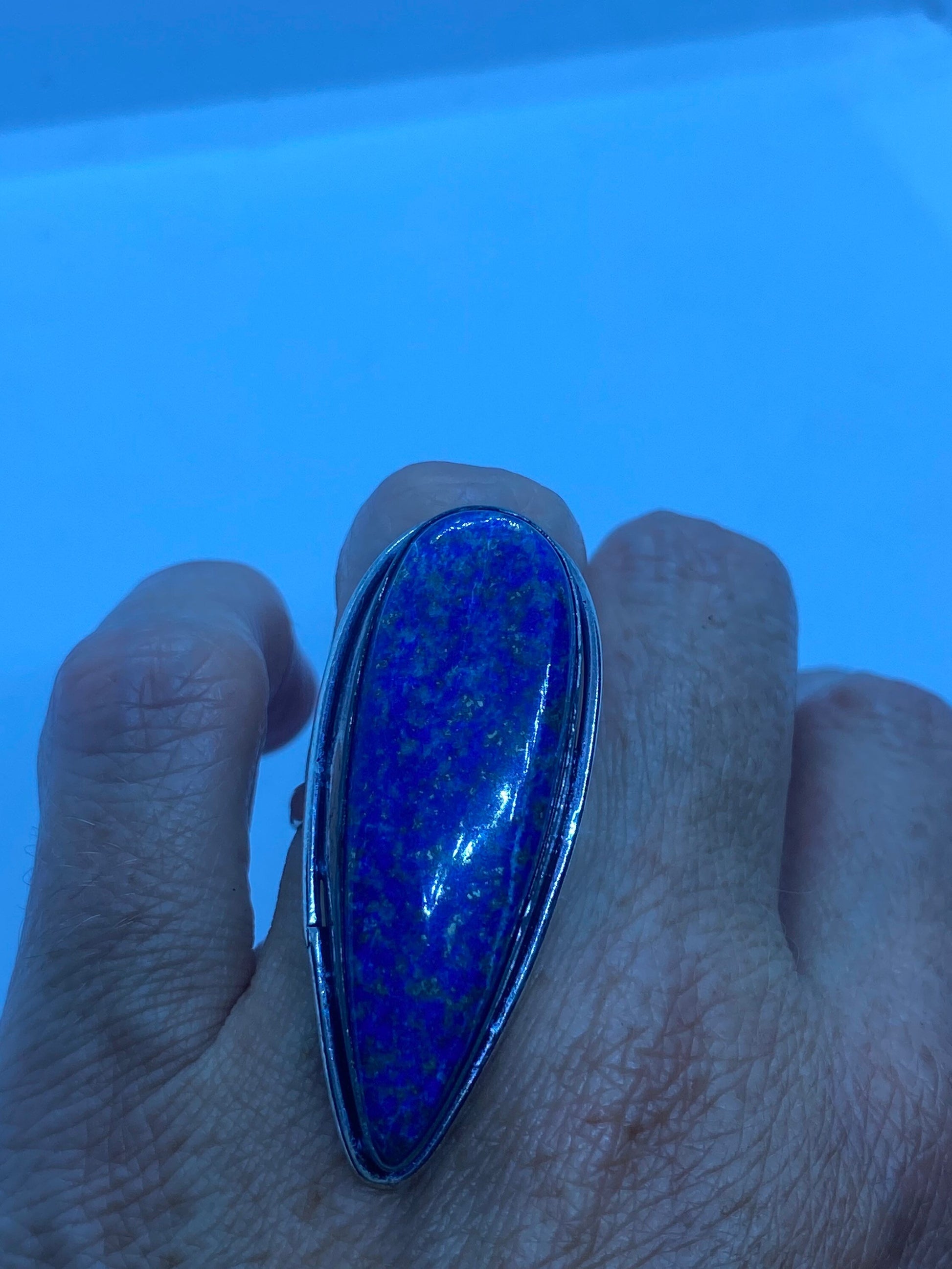 Vintage Blue Genuine Lapis Lazuli Ring Size 7