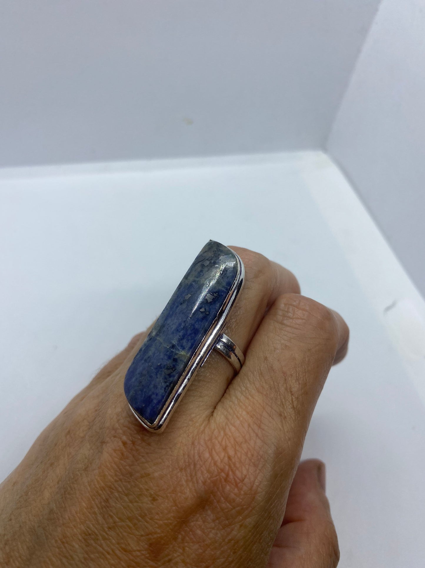 Vintage Blue Genuine Lapis Lazuli Ring Size 8