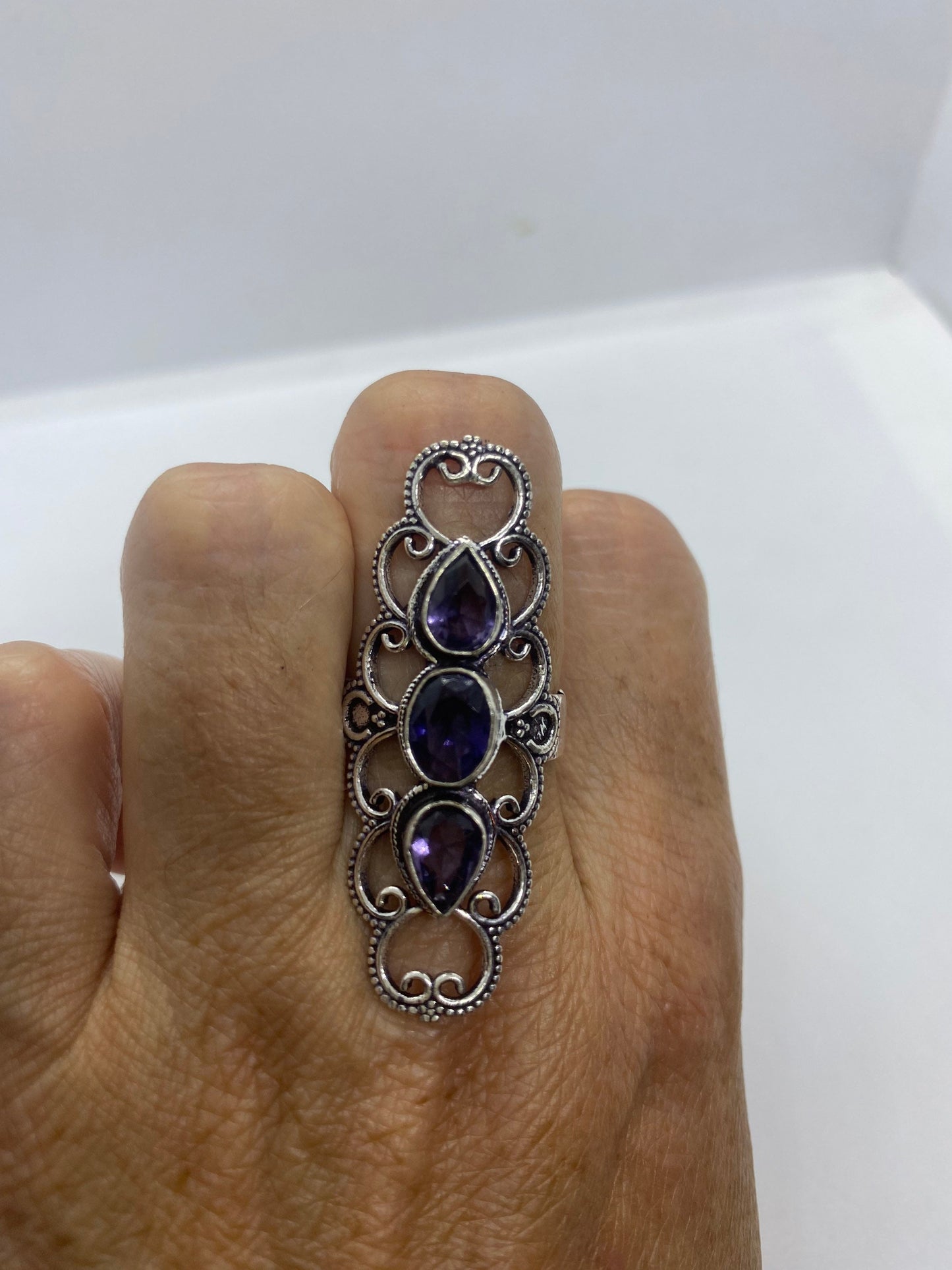 Vintage Genuine Purple Amethyst Cocktail Ring