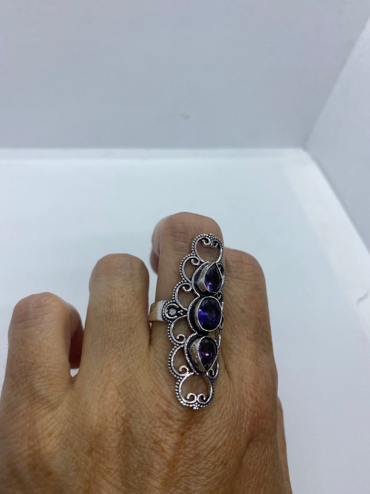 Vintage Genuine Purple Amethyst Cocktail Ring