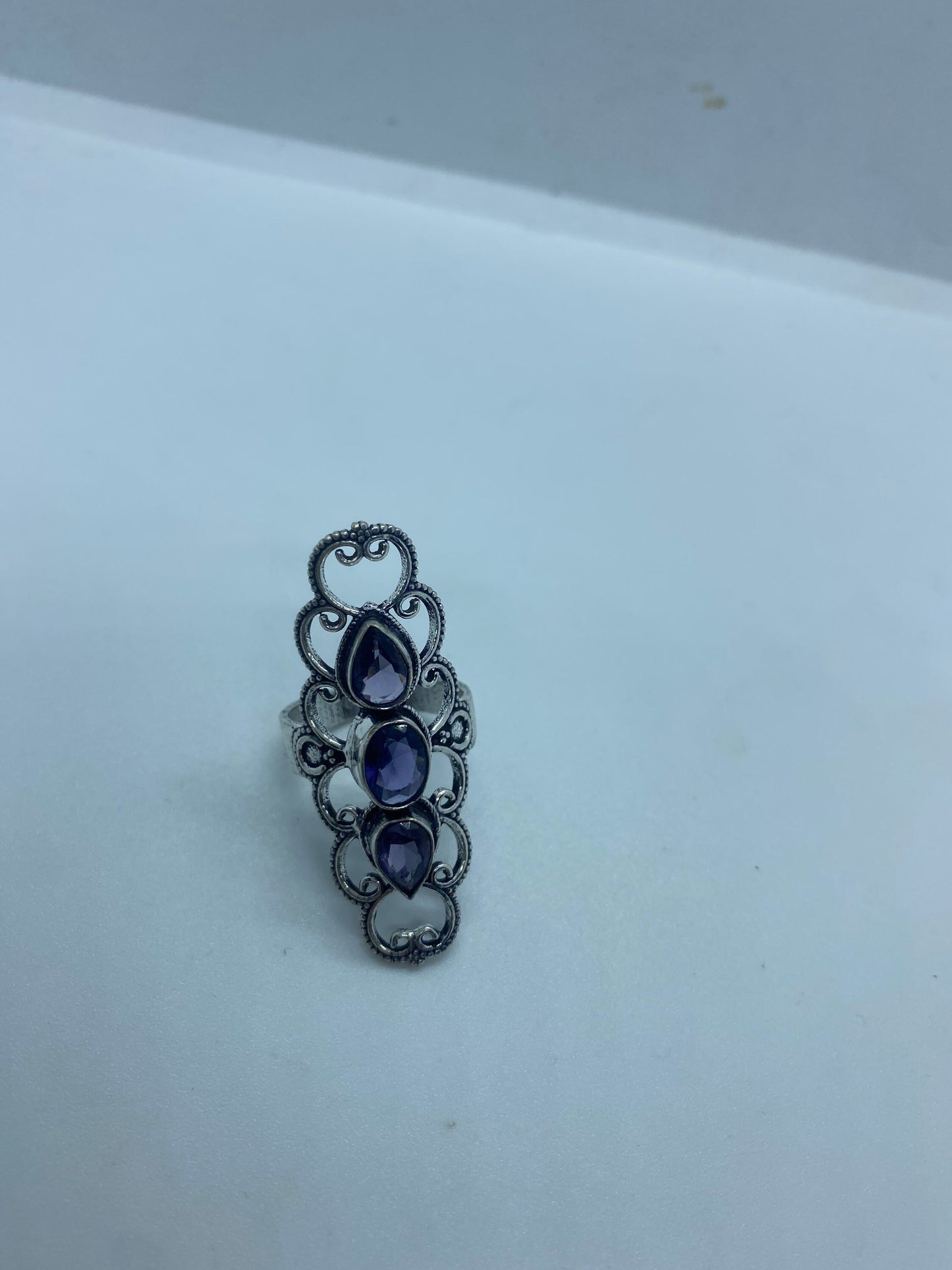 Vintage Genuine Purple Amethyst Cocktail Ring